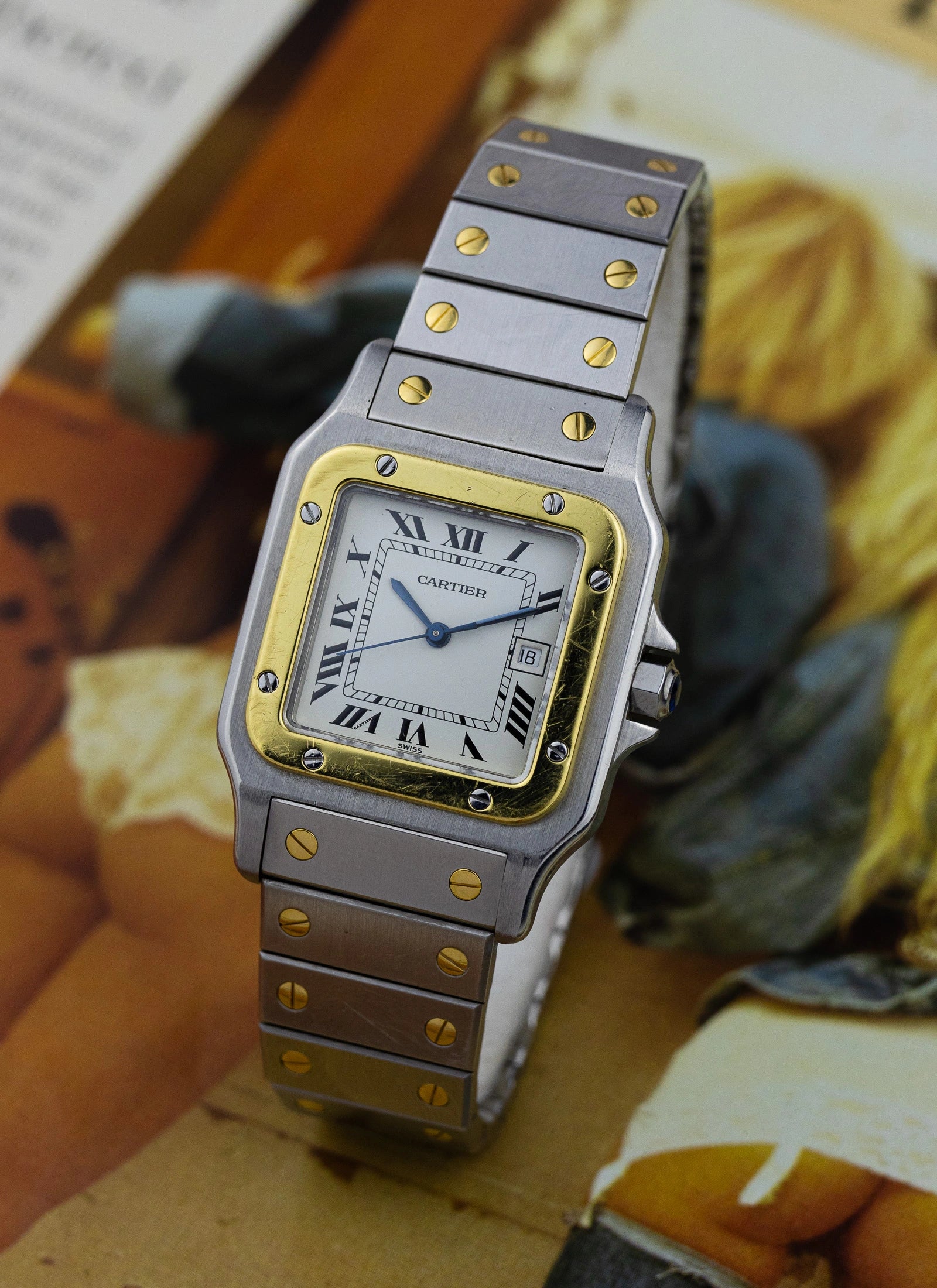1980s Cartier Santos Caree Automatique