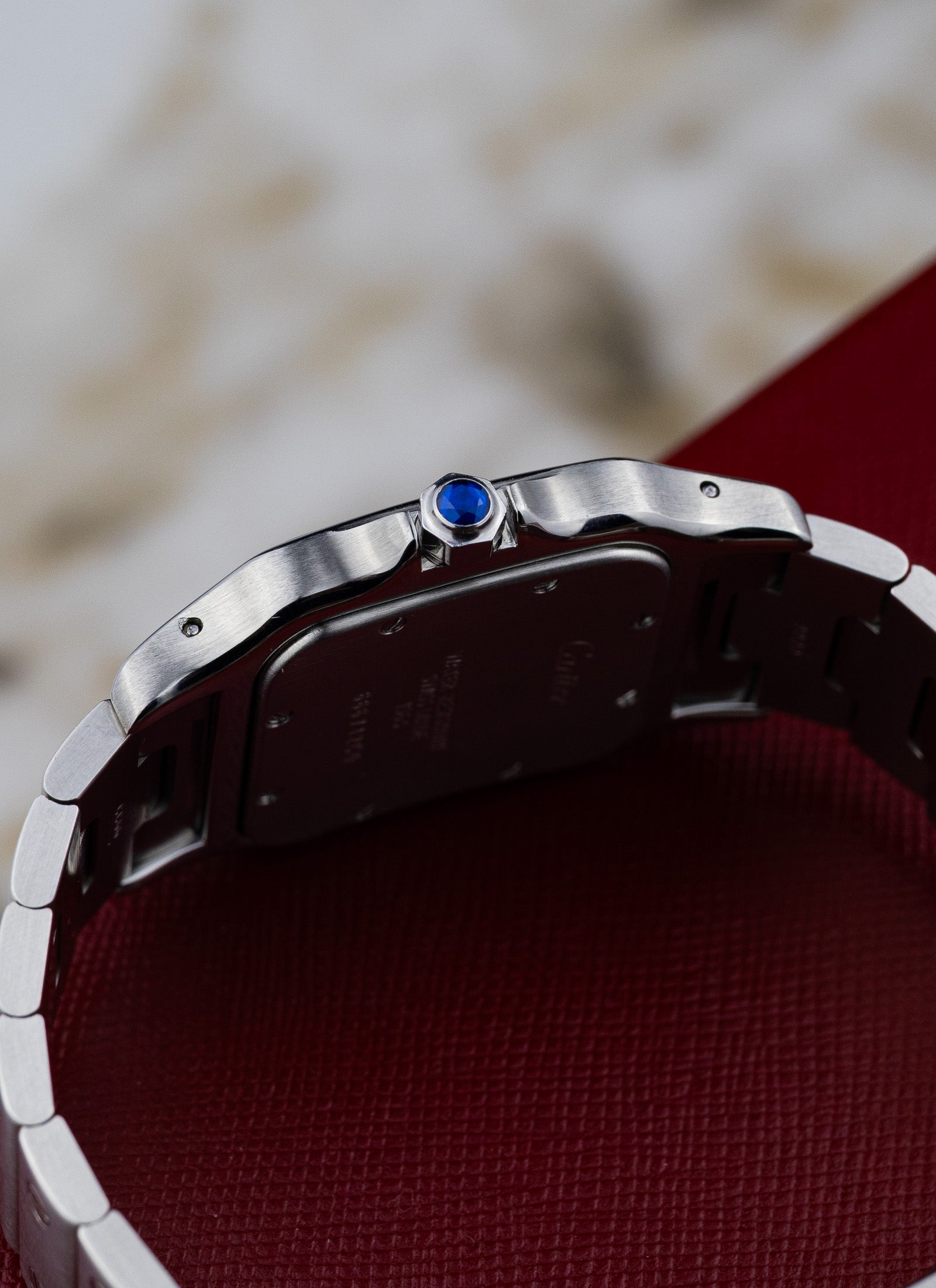 2005 Cartier Santos Galbee 1564 Ice Blue Anniversary Dial Full Set