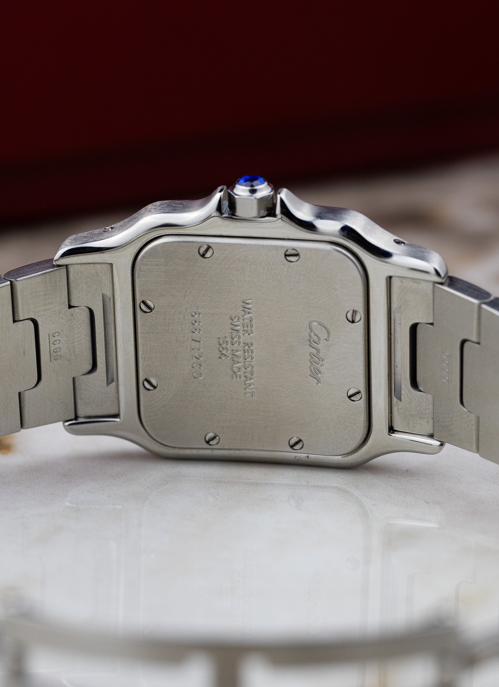 2005 Cartier Santos Galbee 1564 Ice Blue Anniversary Dial Full Set