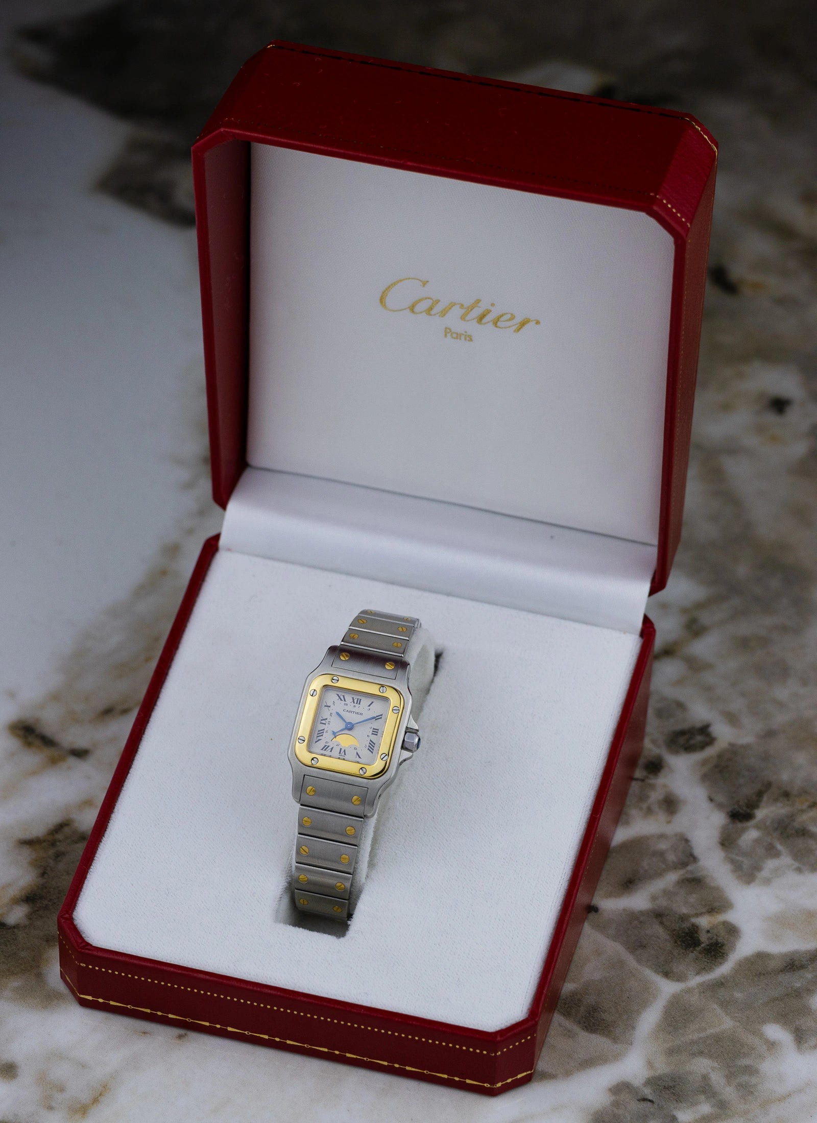 1990s Cartier Santos Galbee Moonphase 119902 Box