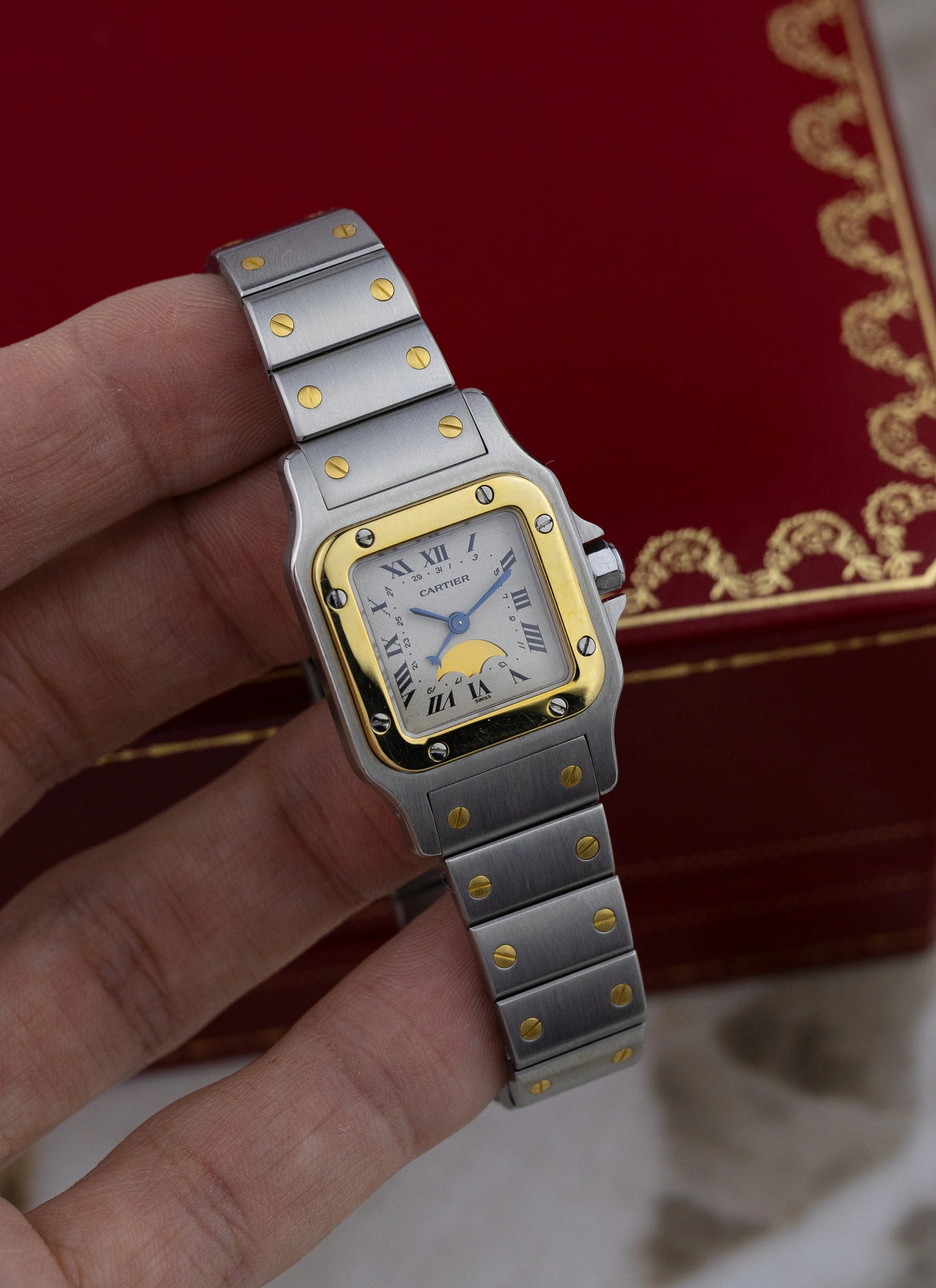 1990s Cartier Santos Galbee Moonphase 119902 Box