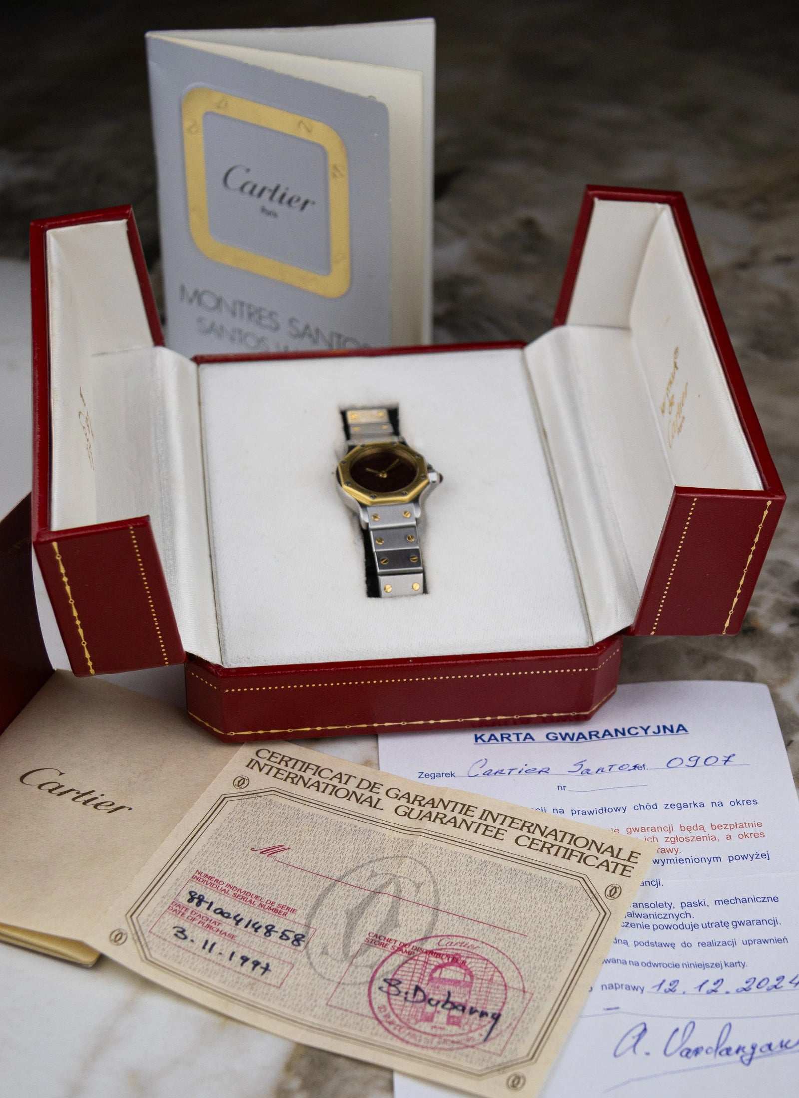 1997 Lady Cartier Santos Octagon Full Set