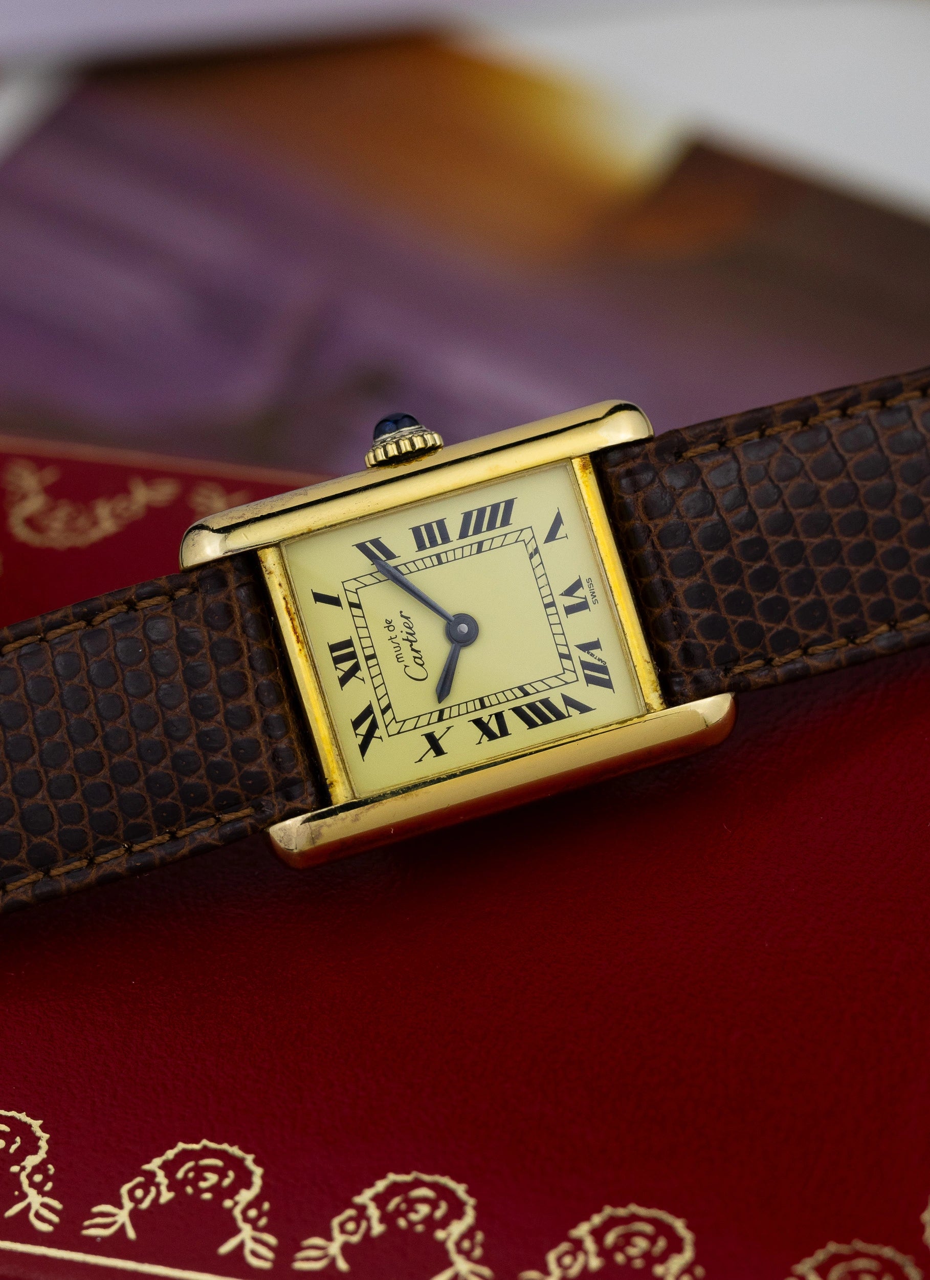 1980s Cartier Tank Ivory Manual Winding Box