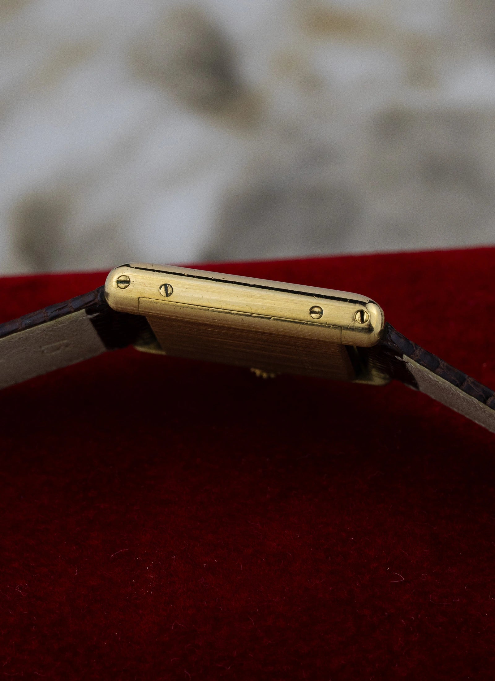 1990s 18K Cartier Tank Louis Paris Dial & Travel Box