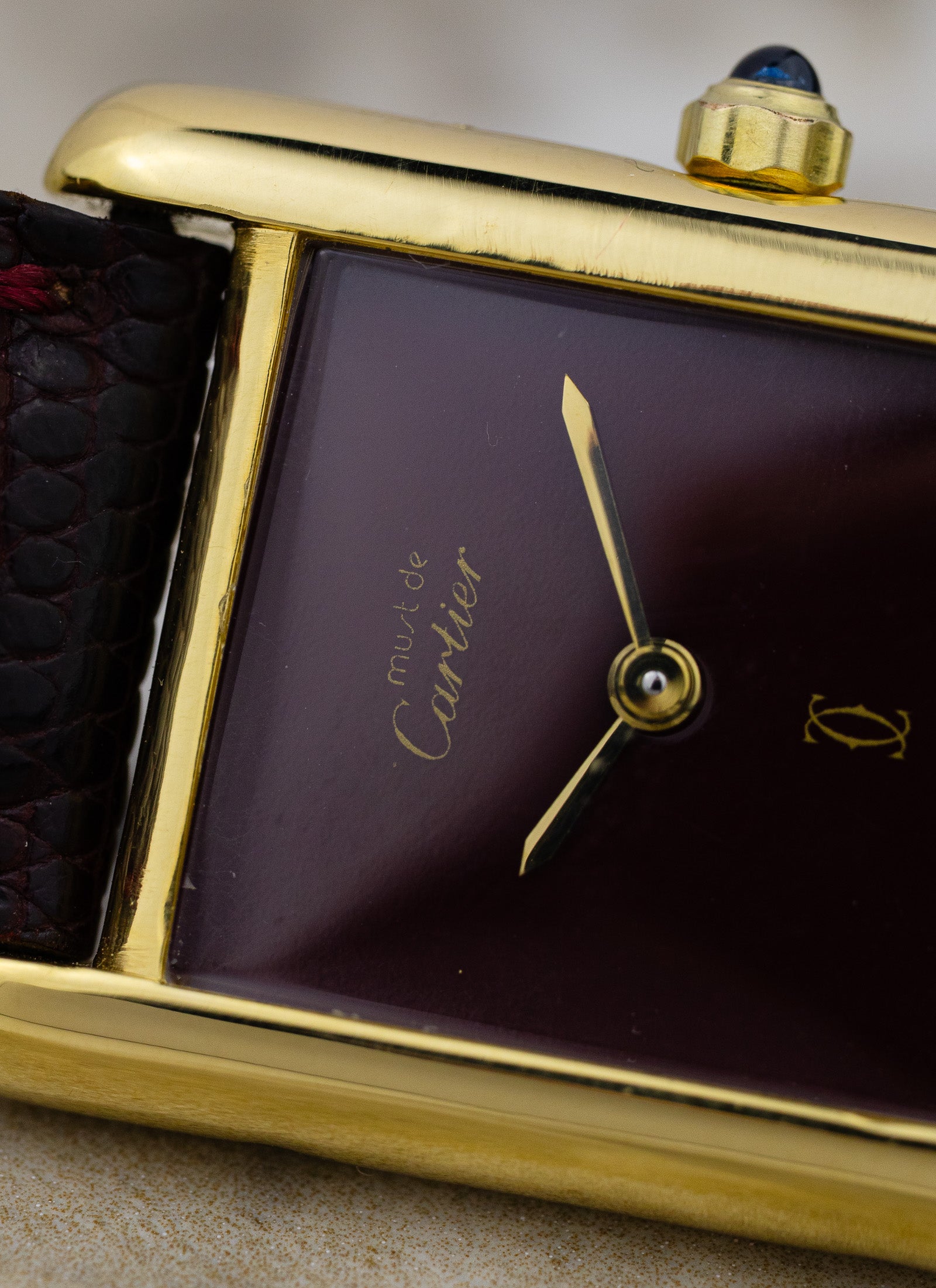 1990s Must de Cartier Tank Burgundy Dial 3 68001