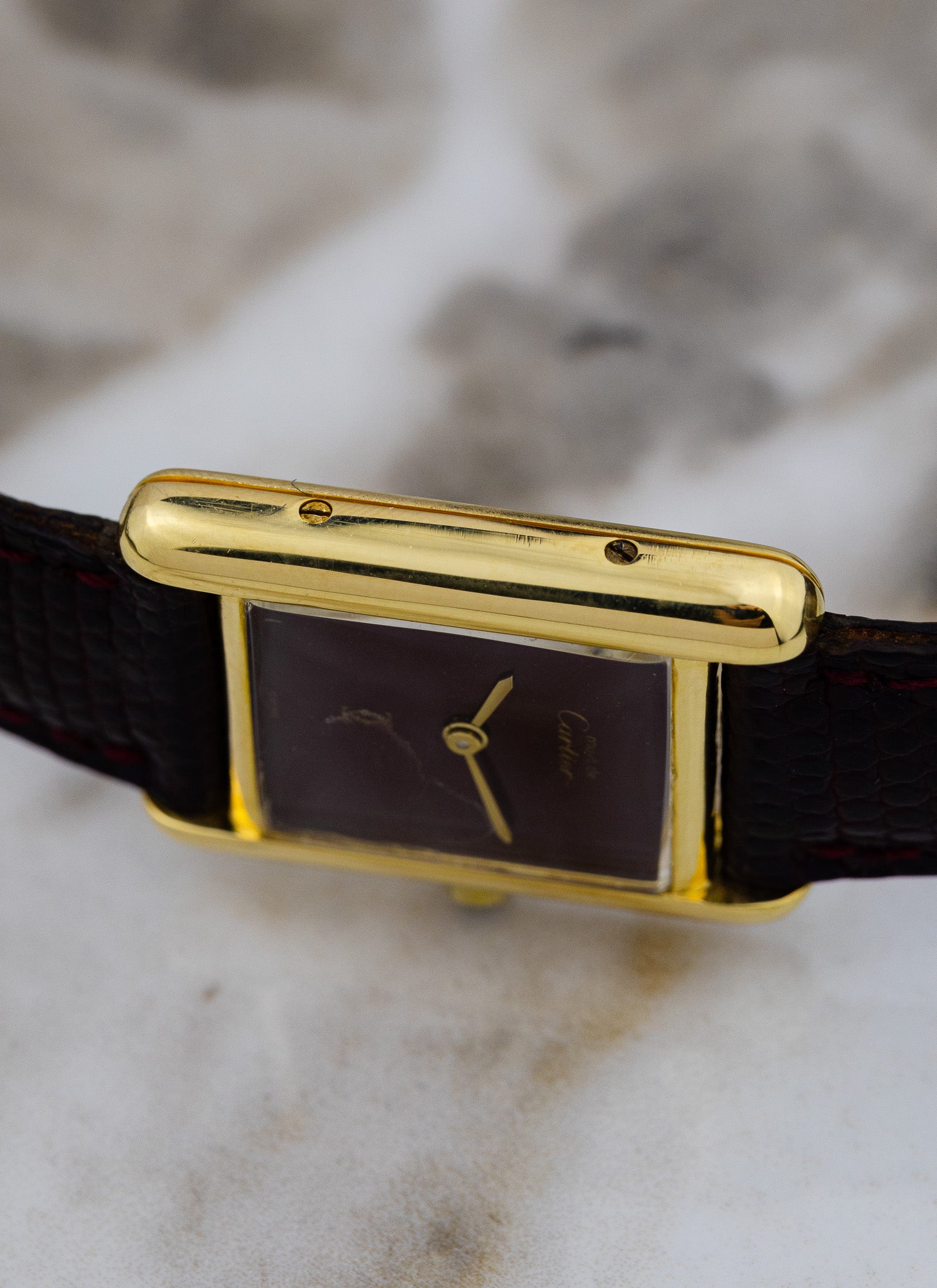 1990s Must de Cartier Tank Burgundy Dial 3 68001