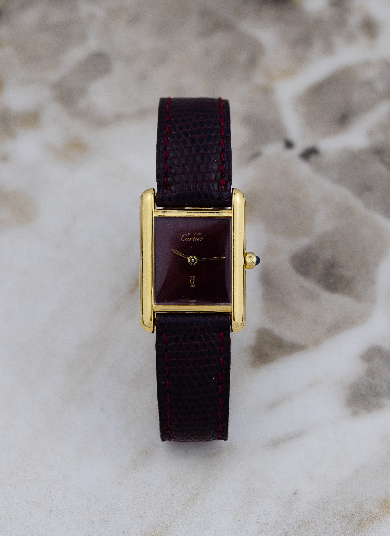 1990s Must de Cartier Tank Burgundy Dial 3 68001