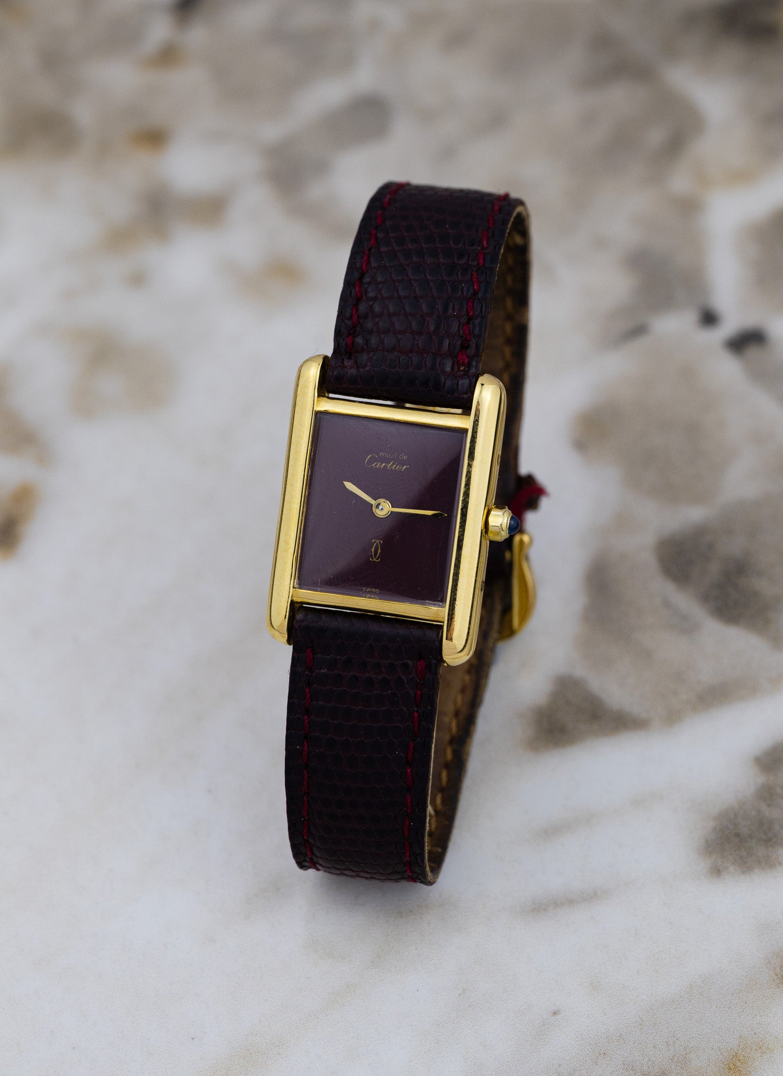 1990s Must de Cartier Tank Burgundy Dial 3 68001