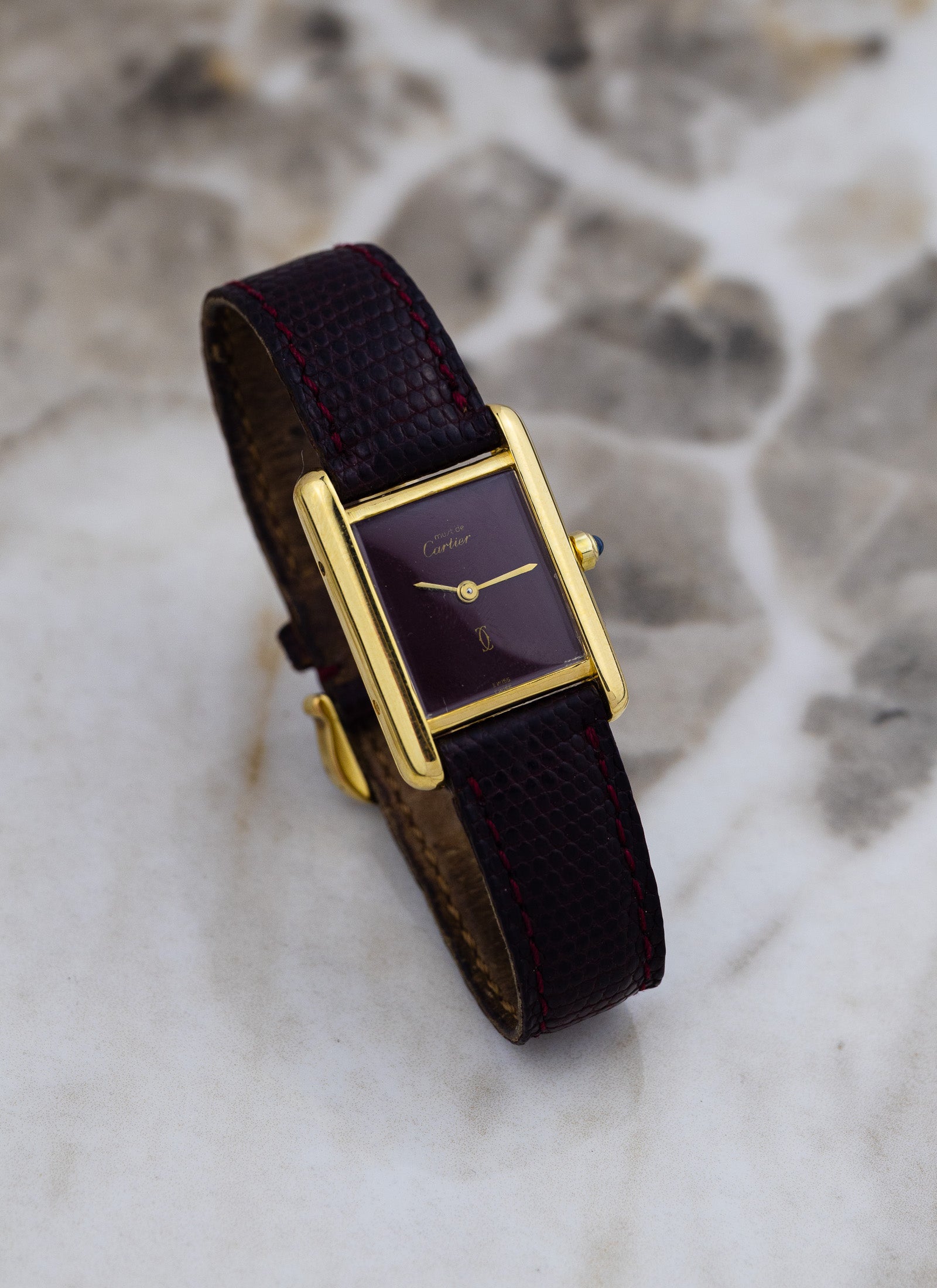 1990s Must de Cartier Tank Burgundy Dial 3 68001