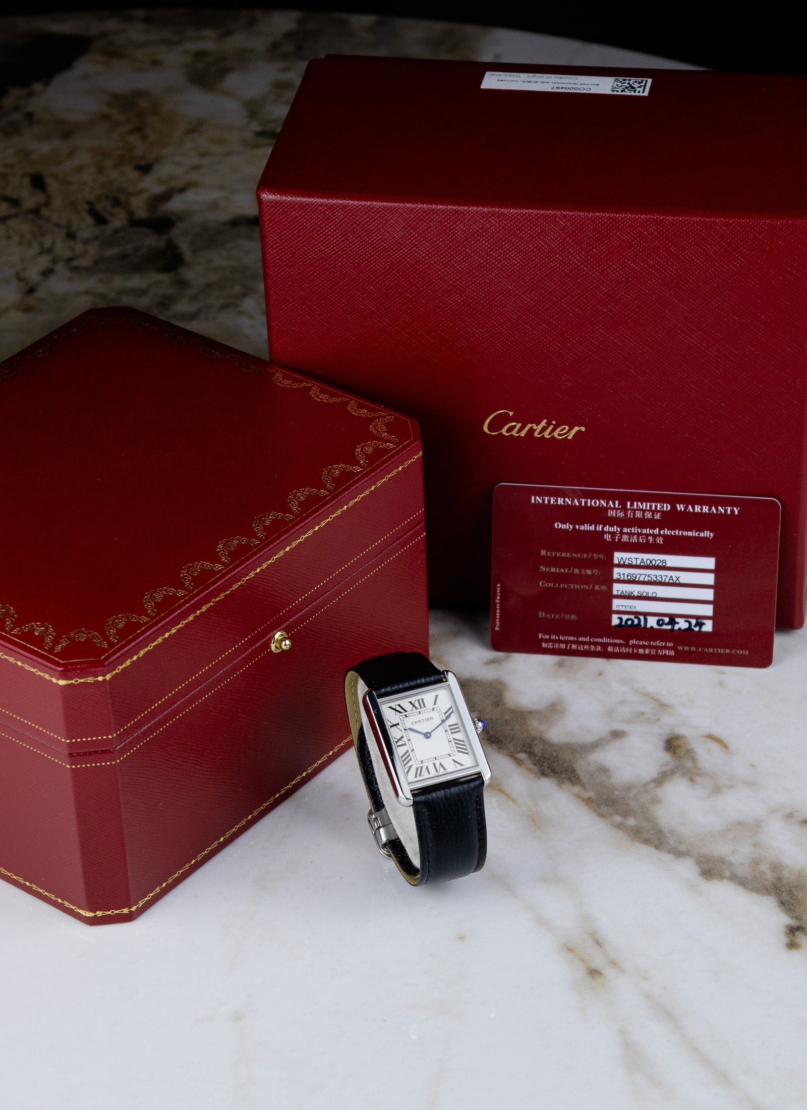 2021 Cartier Tank Solo Large 3169 WSTA0029 Full Set