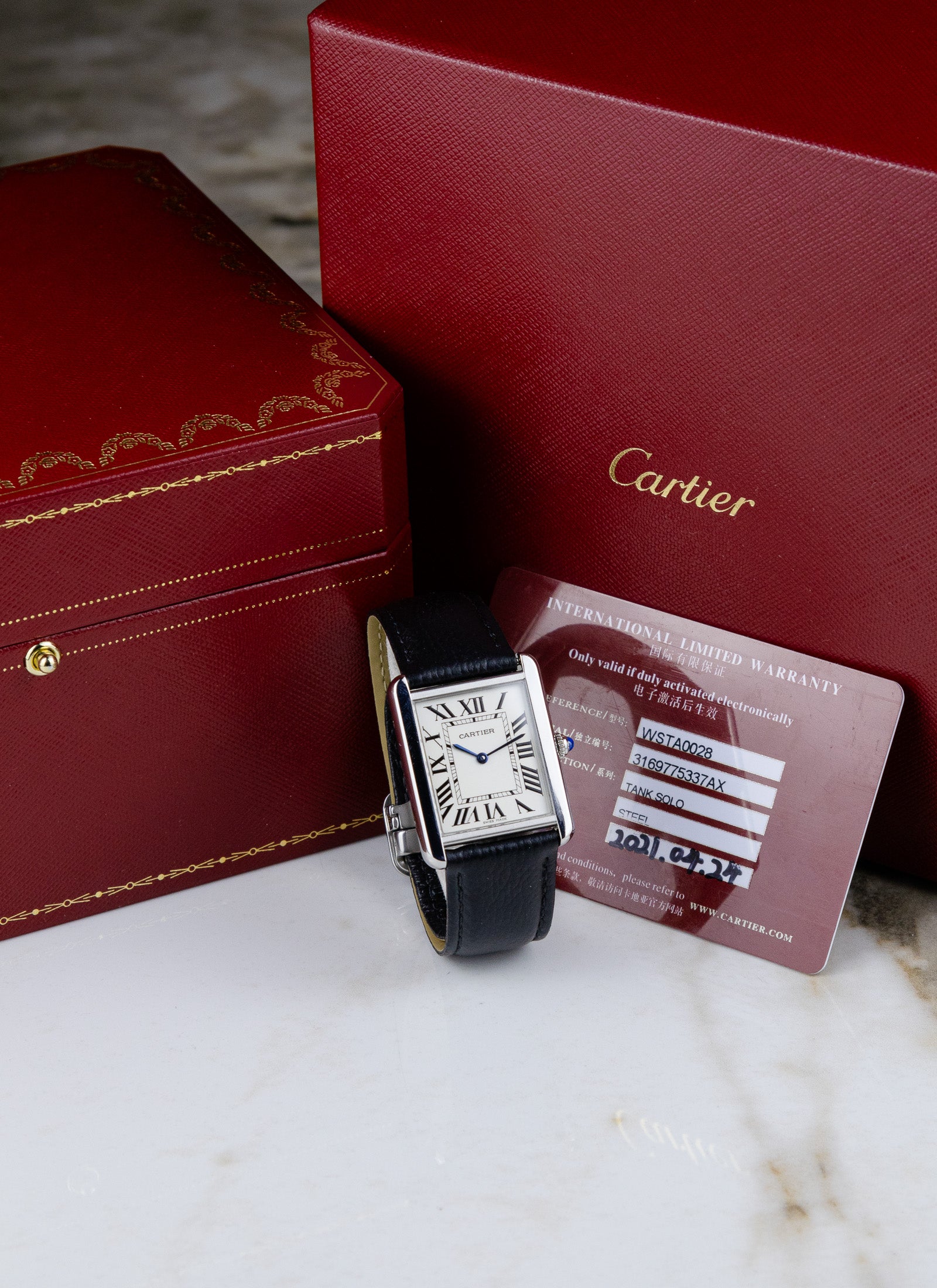 2021 Cartier Tank Solo Large 3169 WSTA0029 Full Set