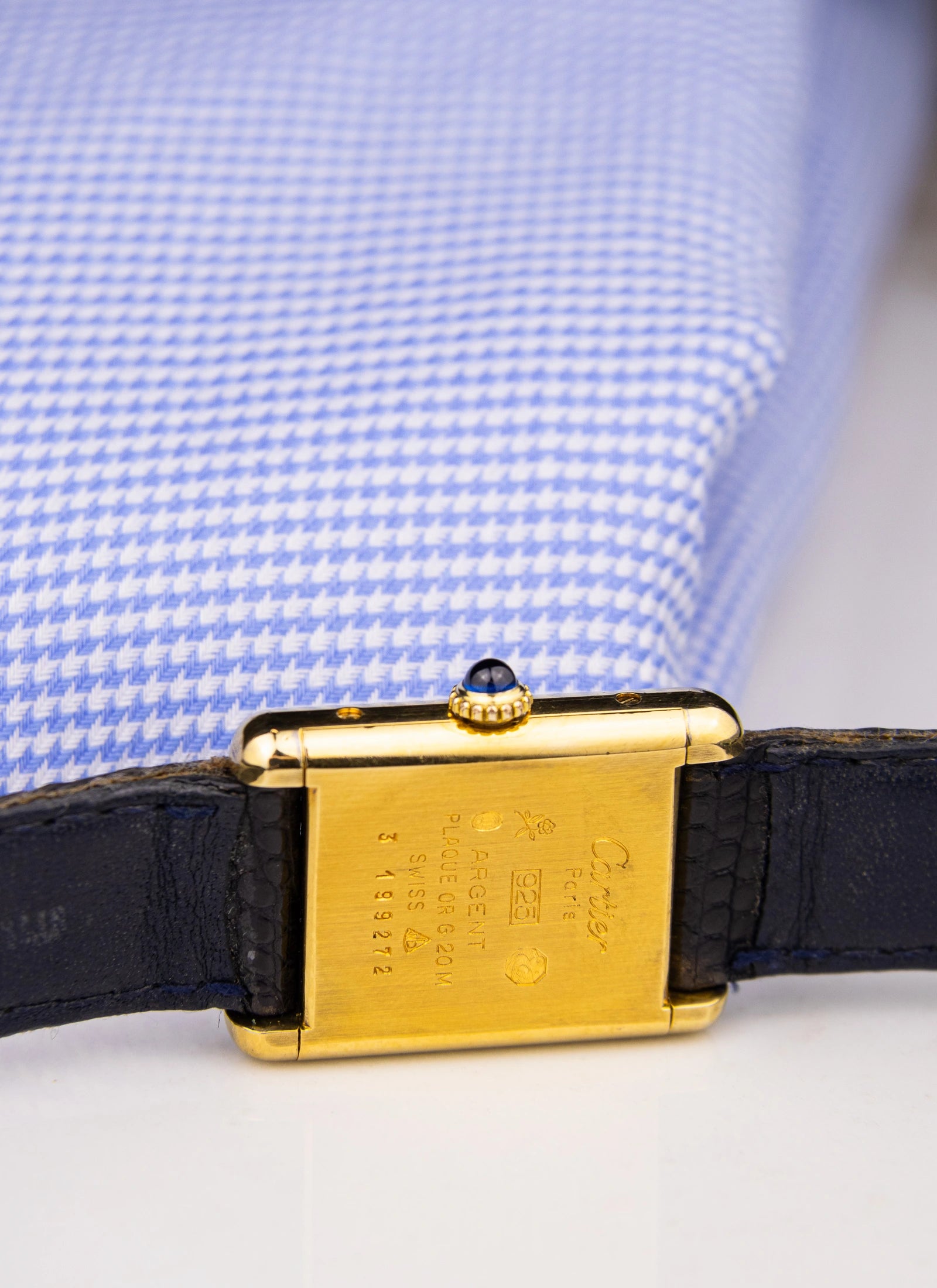 1980s Must de Cartier Tank Lapis Lazuli