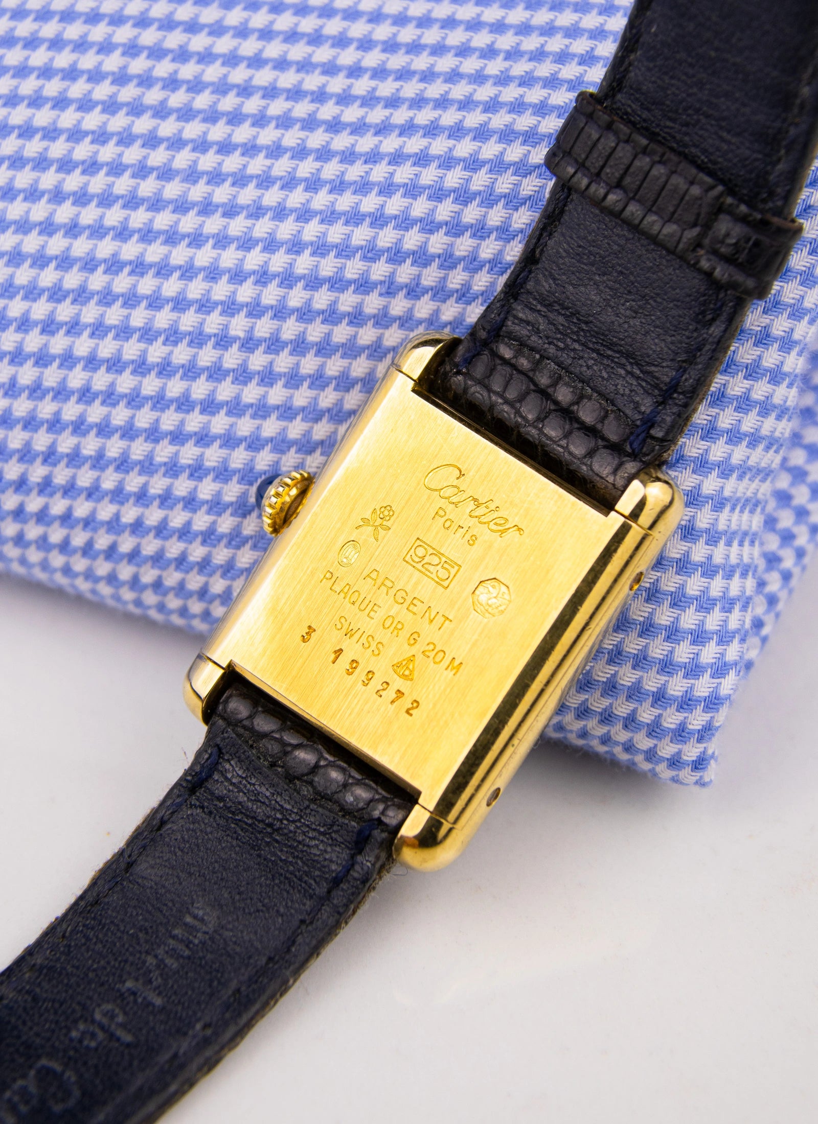 1980s Must de Cartier Tank Lapis Lazuli