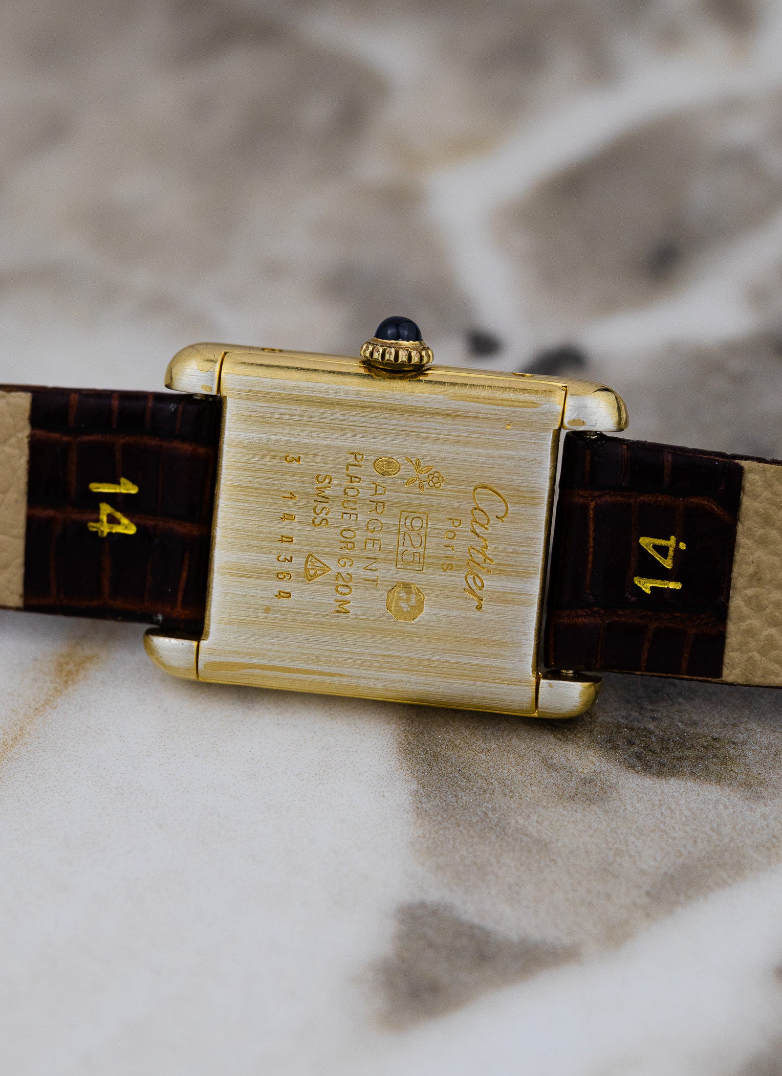 1990s Ladies Must de Cartier Tank Ivory Roman Dial