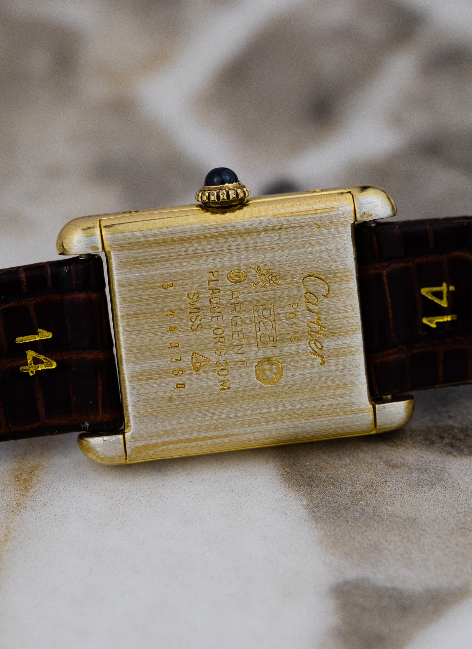 1990s Ladies Must de Cartier Tank Ivory Roman Dial