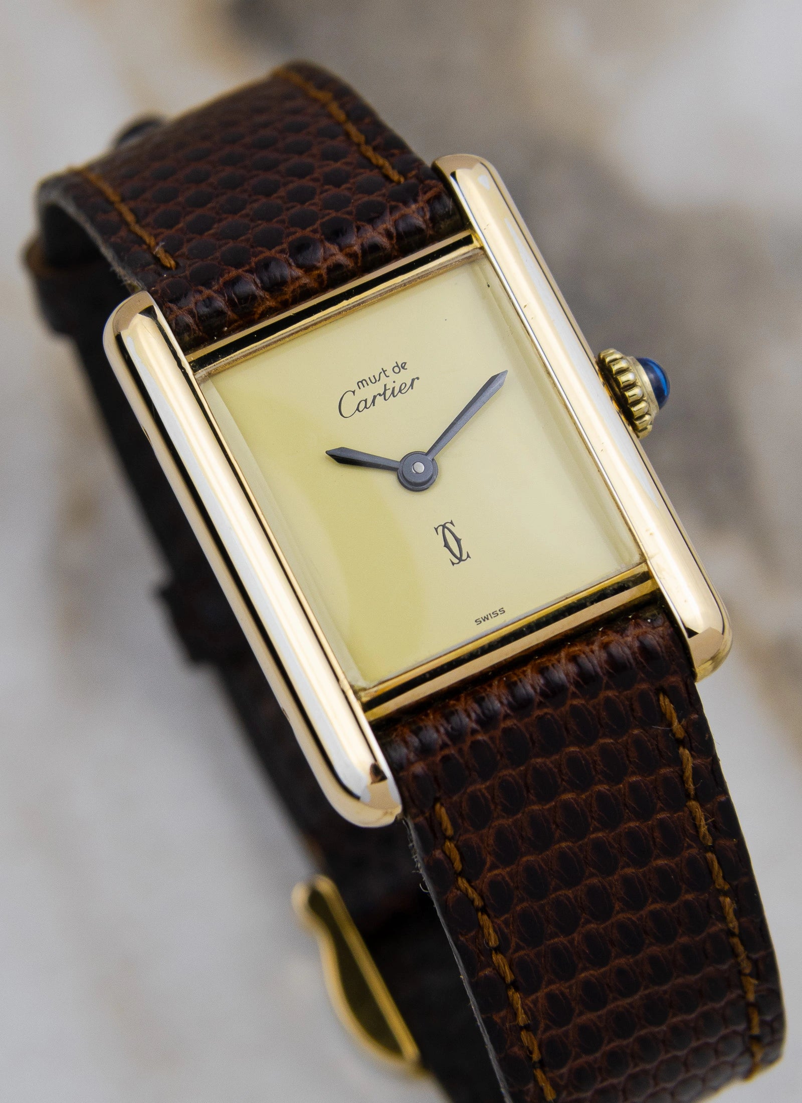 1980s Must De Cartier Tank Lemoncello