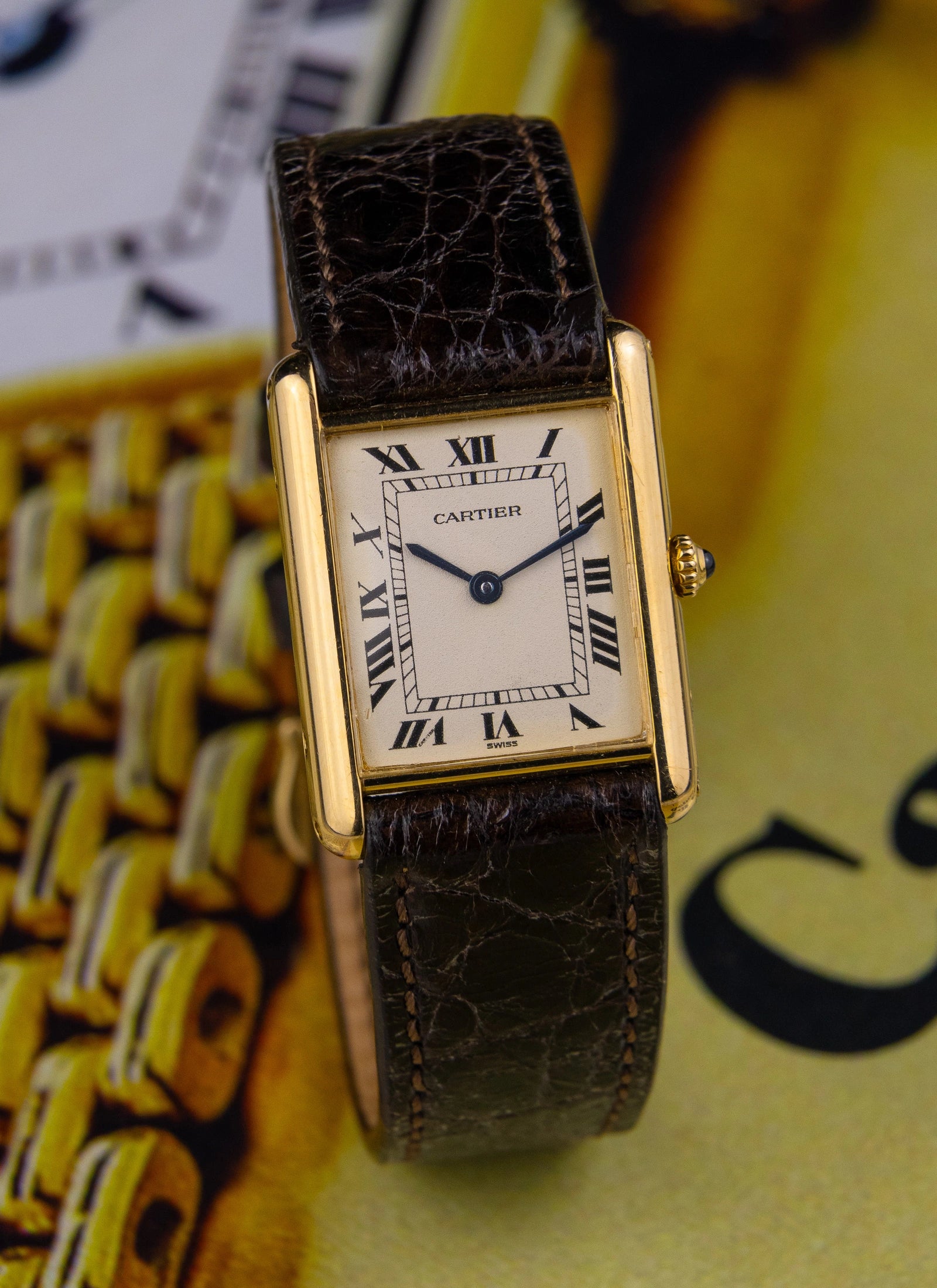 1990s 18K Cartier Tank Louis 1140