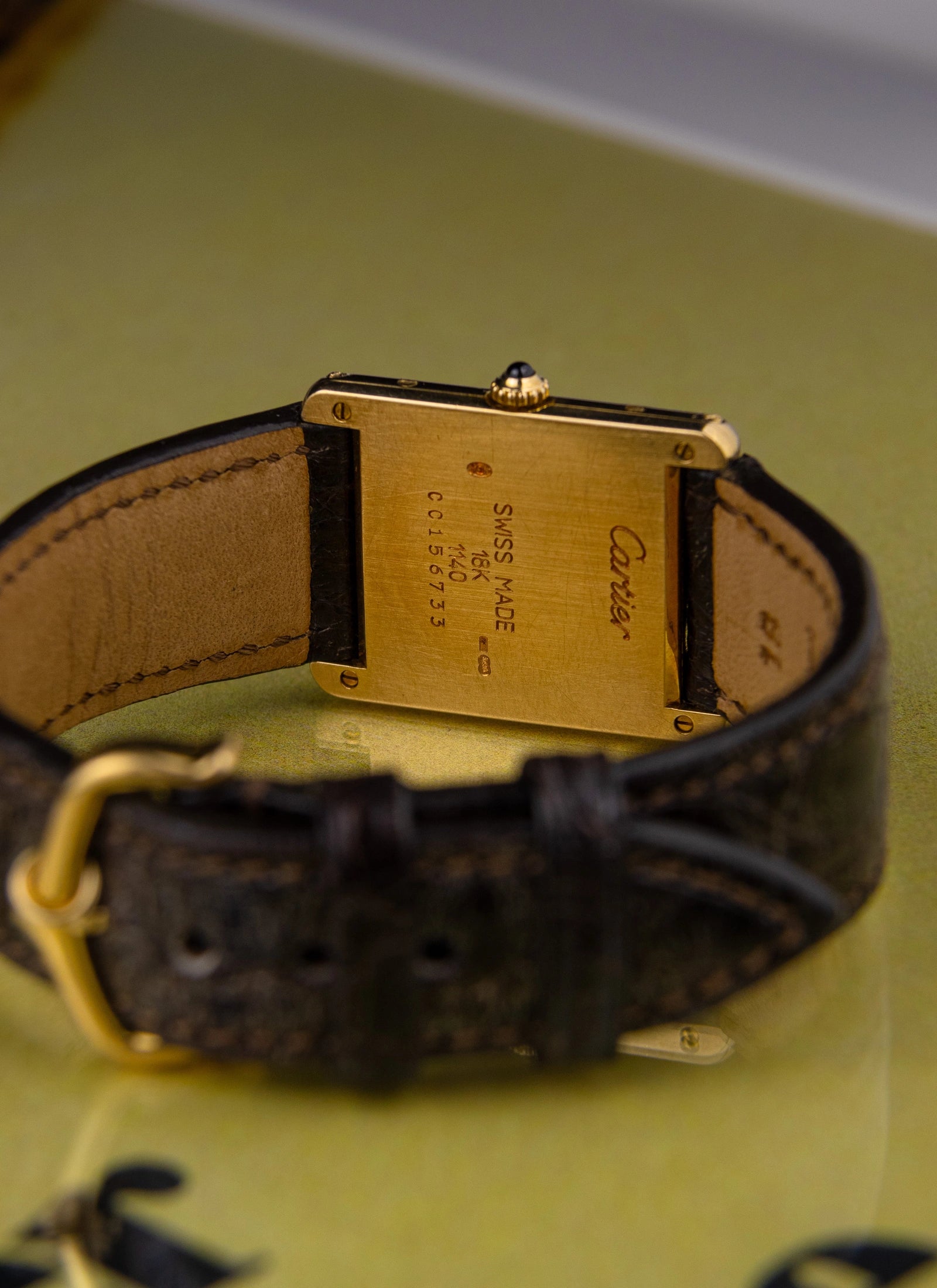 1990s 18K Cartier Tank Louis 1140