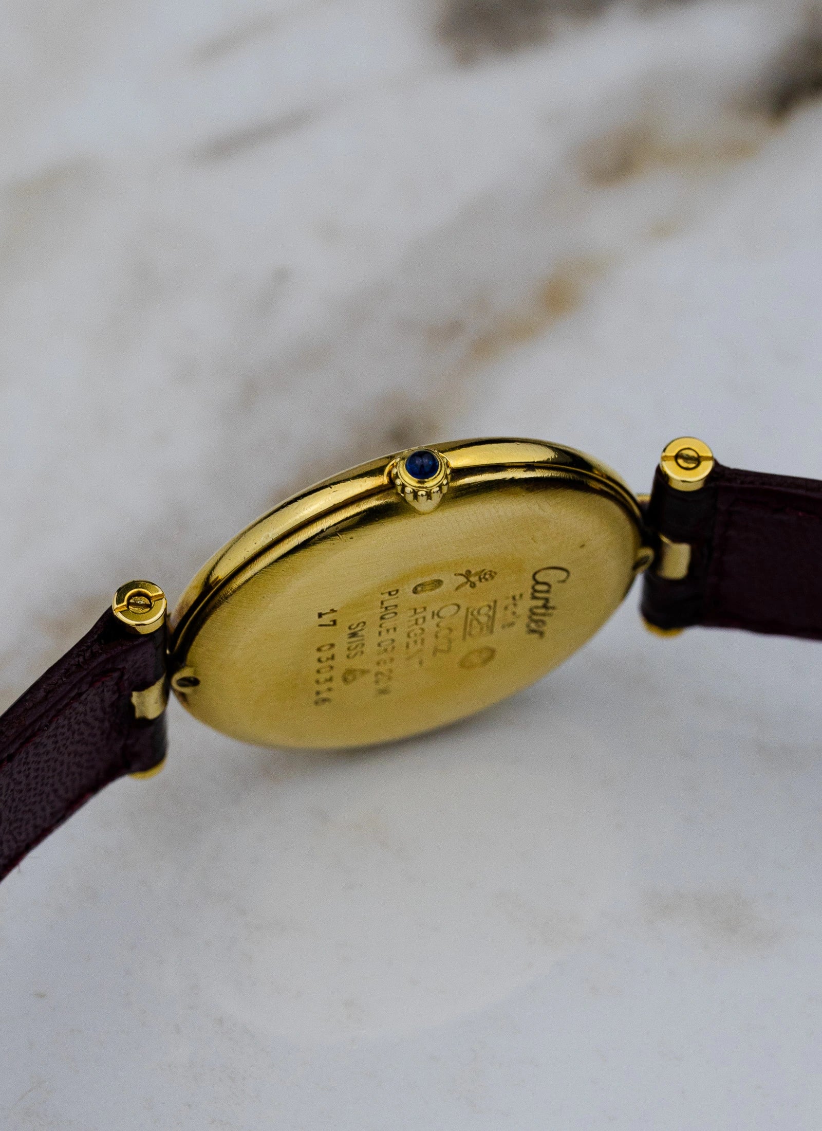1990s Must de Cartier Vendome Black Roman Dial