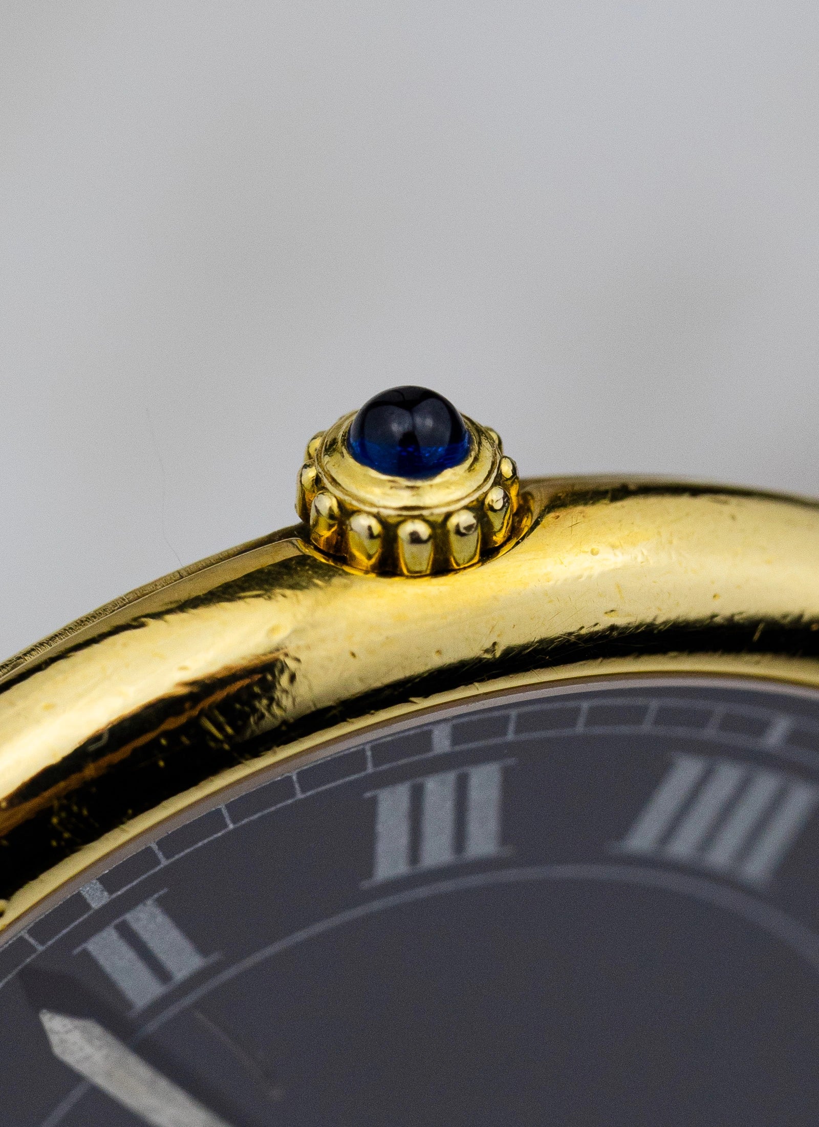 1990s Must de Cartier Vendome Black Roman Dial