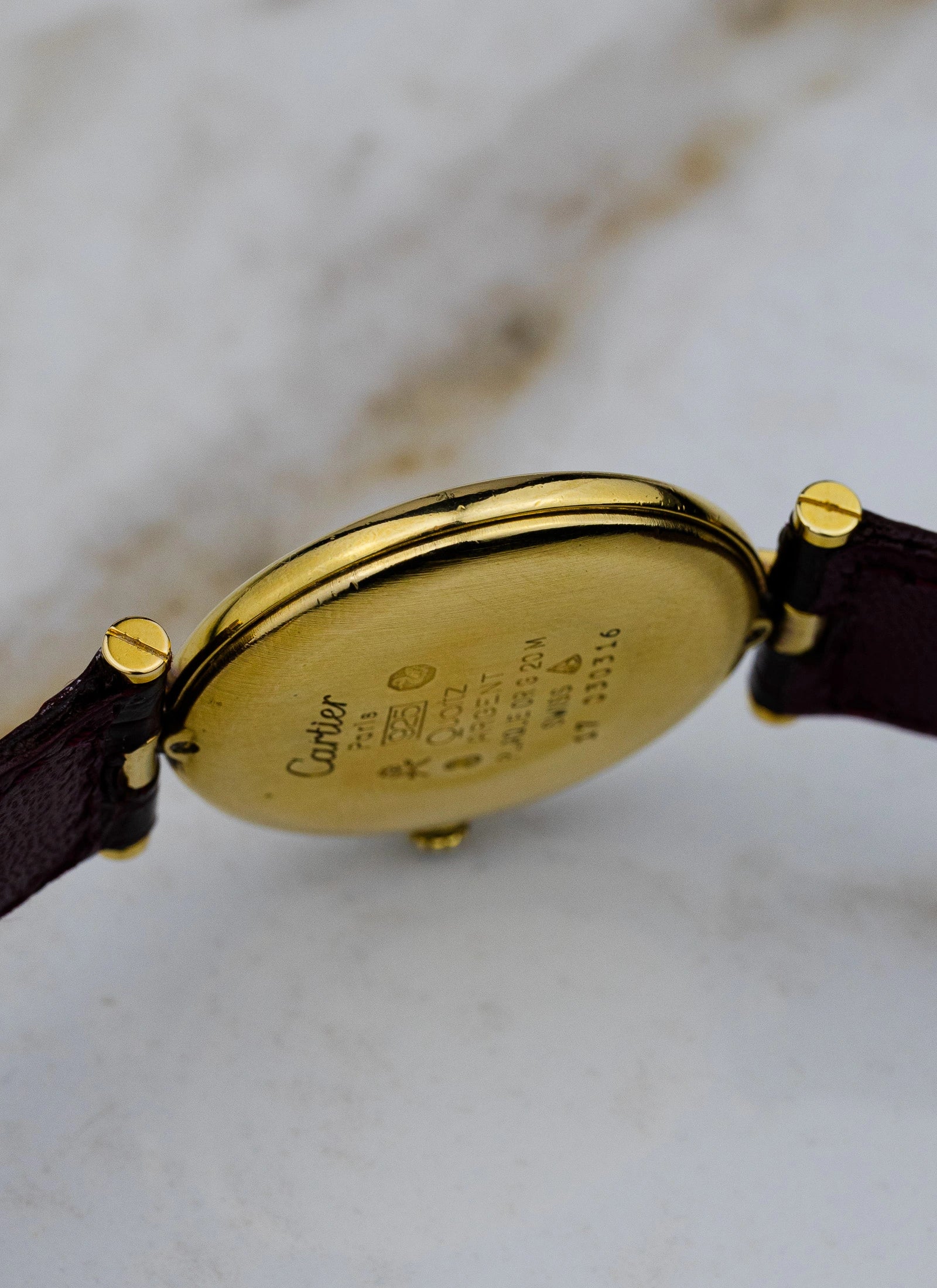1990s Must de Cartier Vendome Black Roman Dial