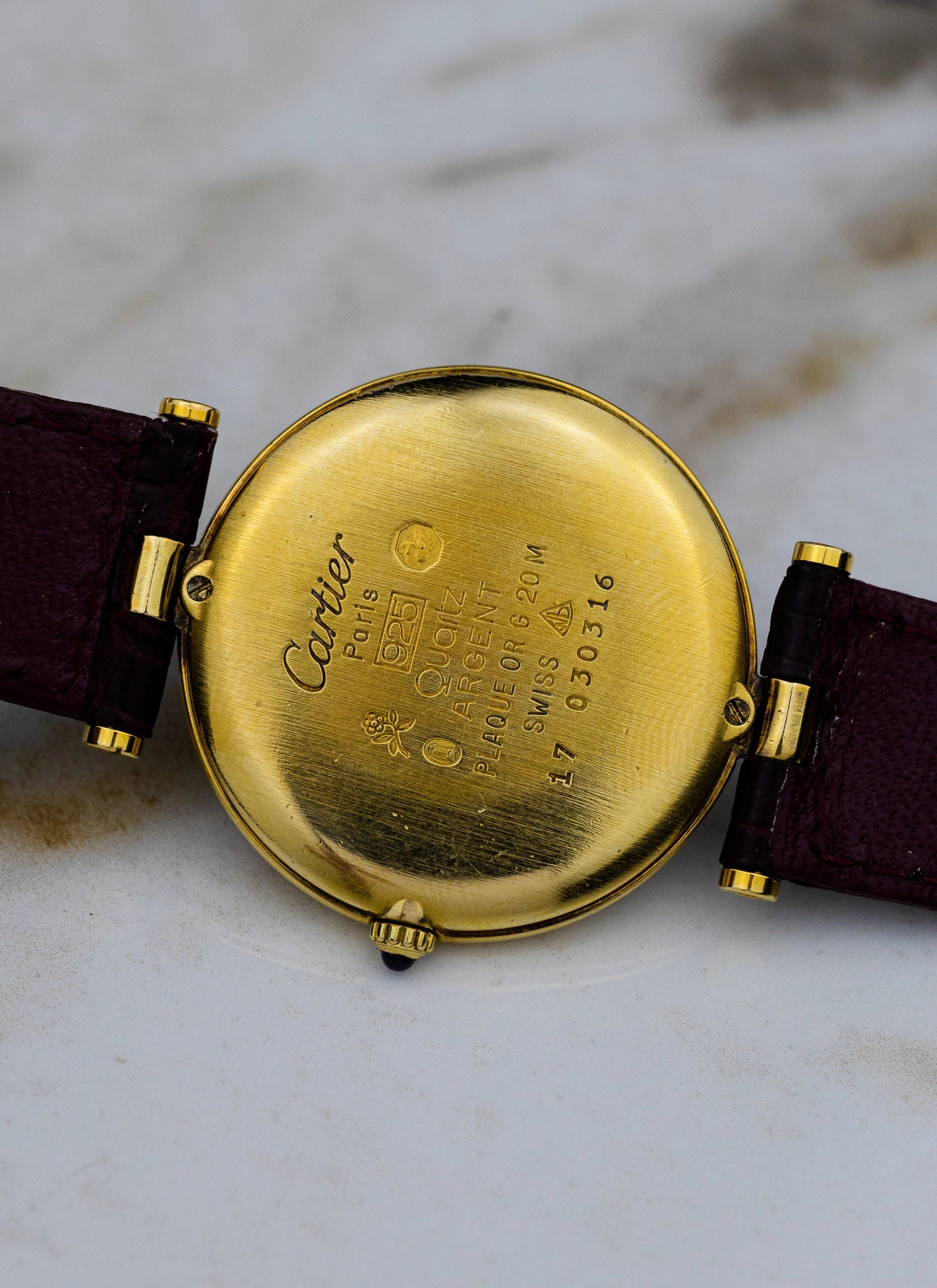 1990s Must de Cartier Vendome Black Roman Dial