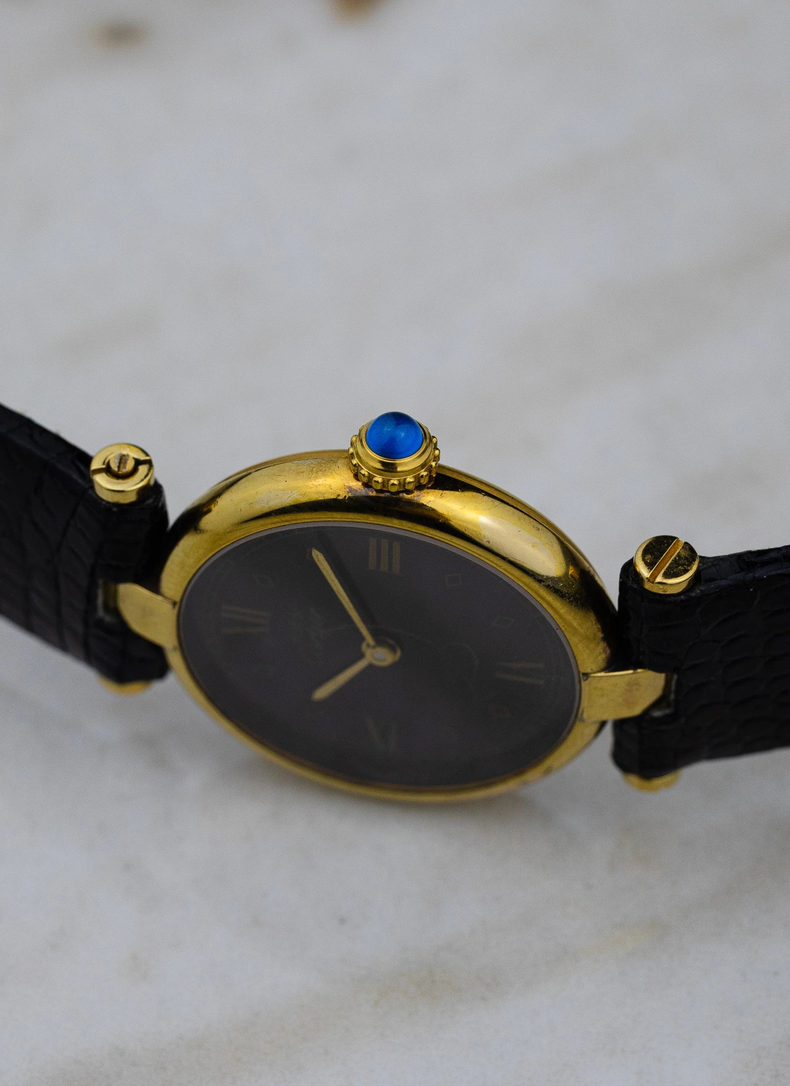 1990s Must de Cartier Vendome Black Roman Dial 680004