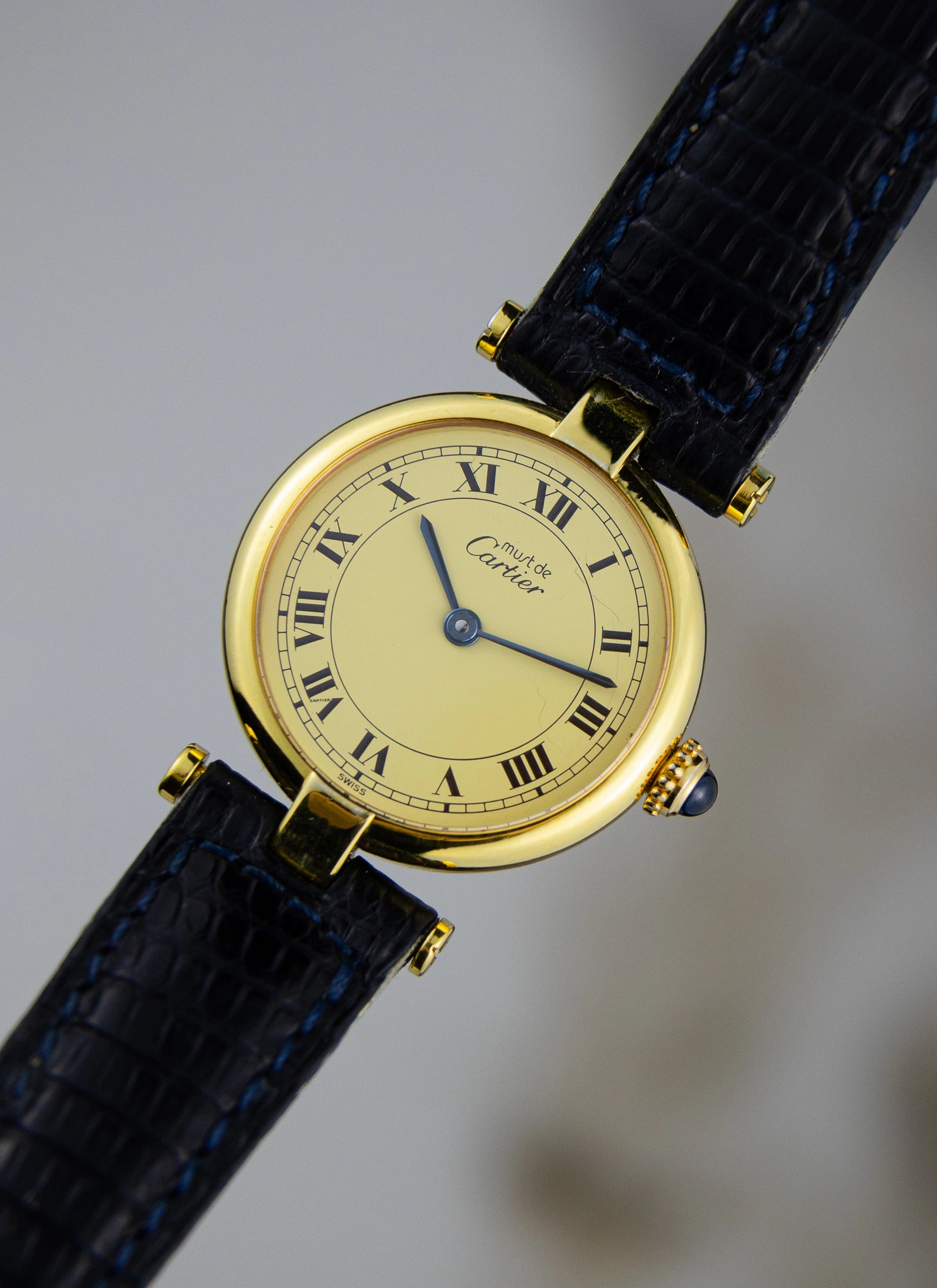 1990s Must de Cartier Vendome Ivory Roman Dial 590004