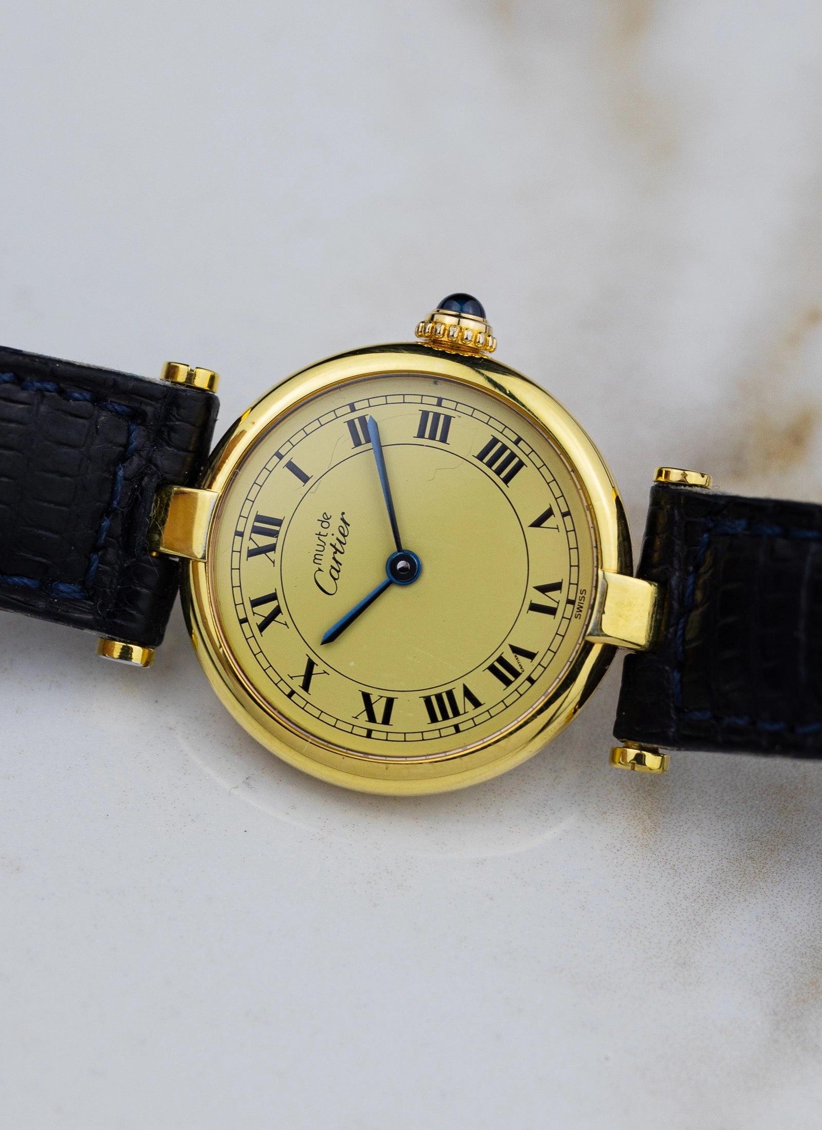 1990s Must de Cartier Vendome Ivory Roman Dial 590004