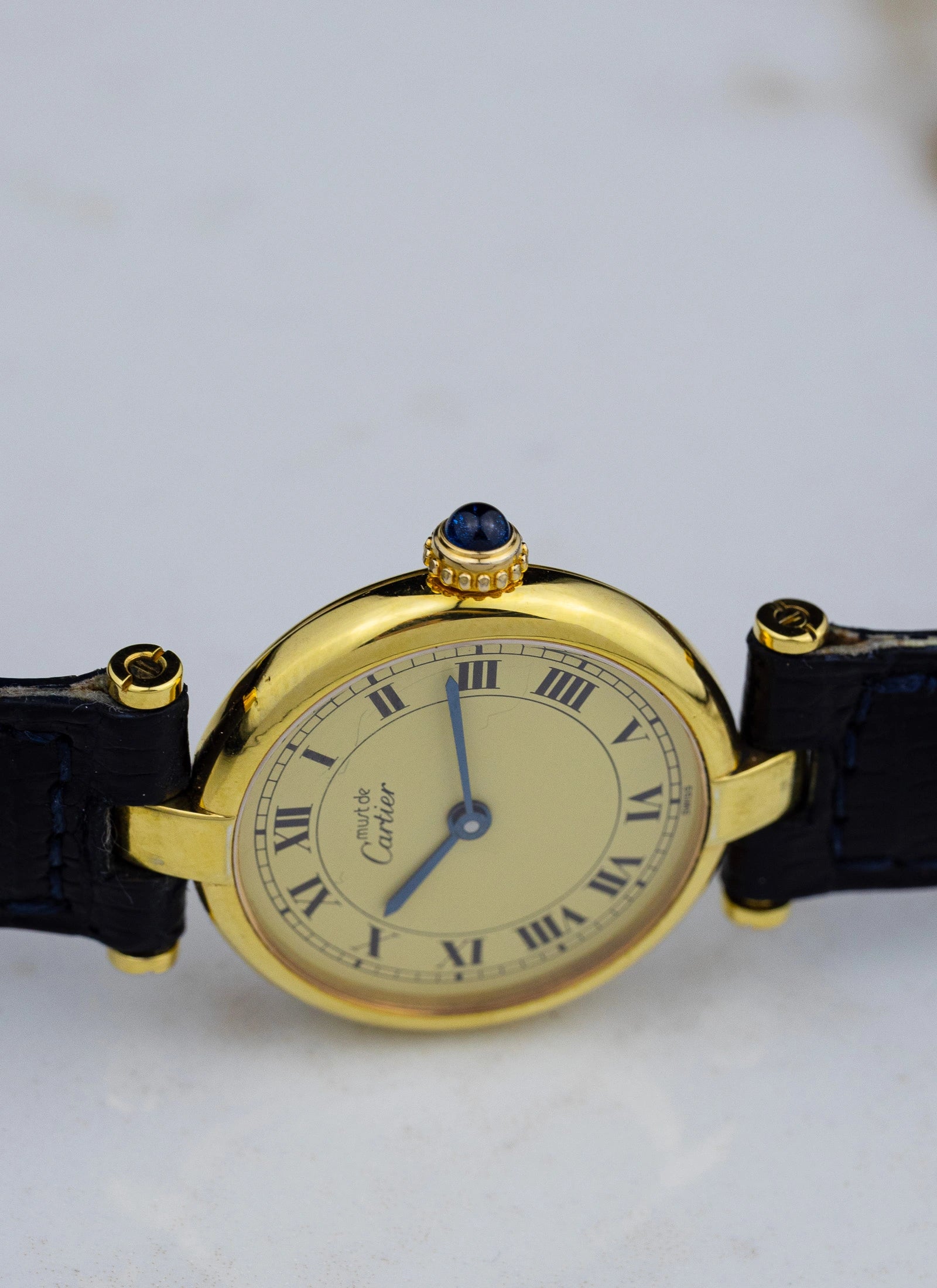 1990s Must de Cartier Vendome Ivory Roman Dial 590004