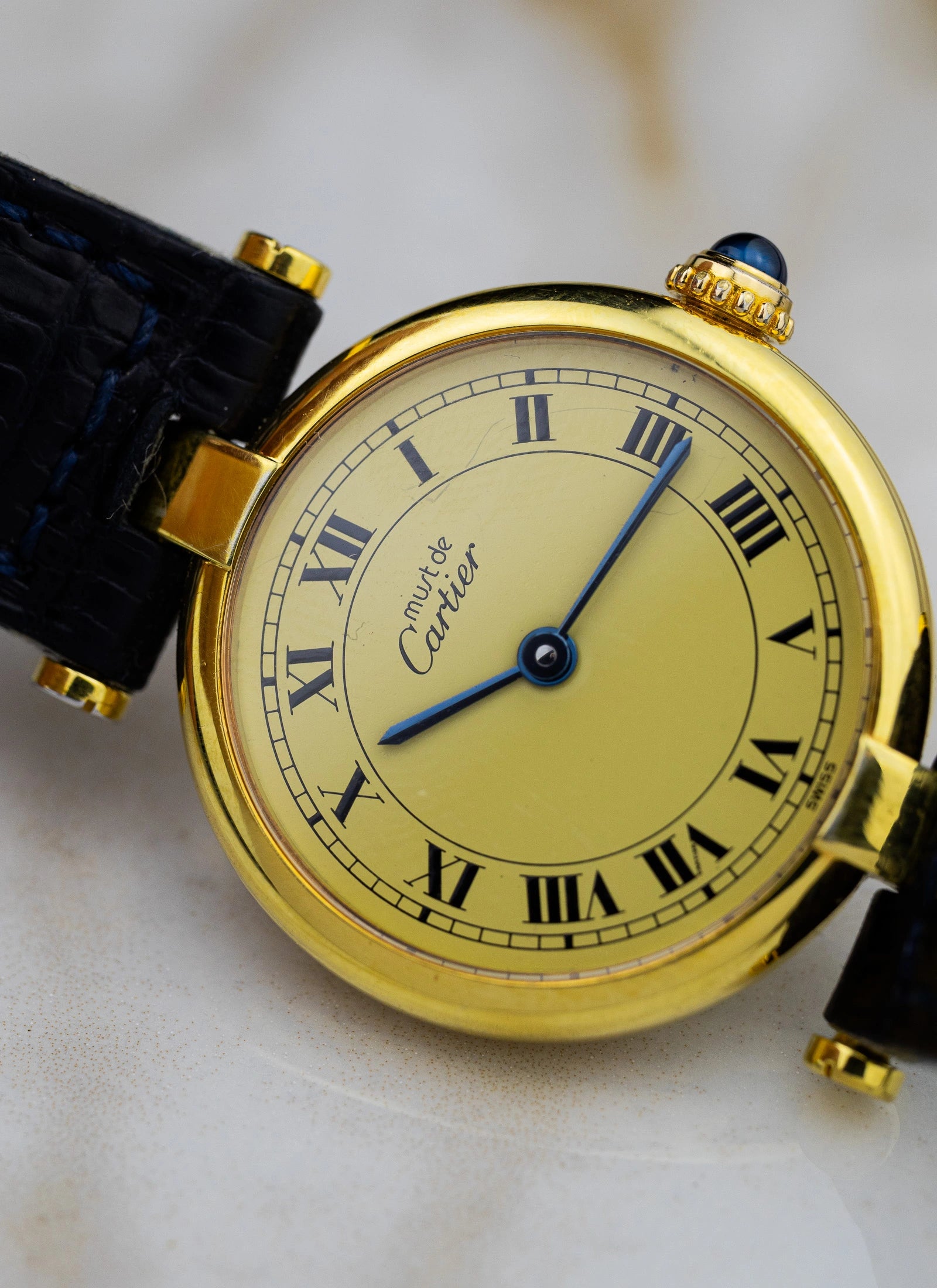 1990s Must de Cartier Vendome Ivory Roman Dial 590004