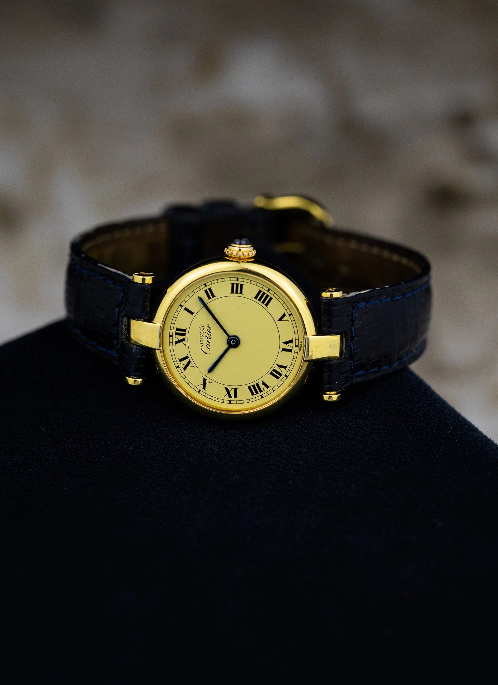 1990s Must de Cartier Vendome Ivory Roman Dial 590004