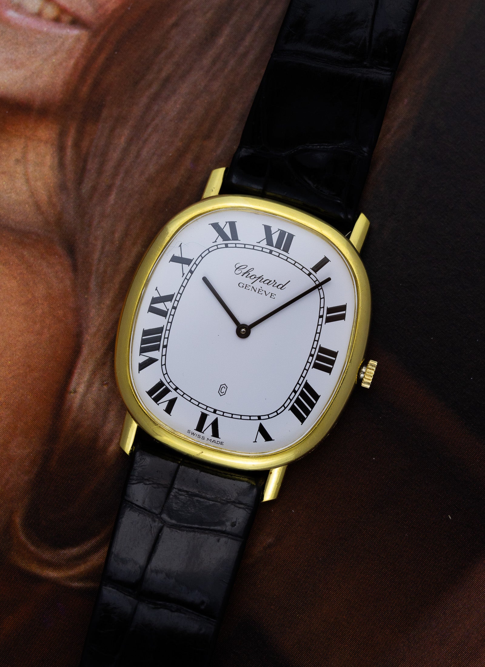 1980s 18K Chopard Ellipse Roman Dial 162152-0001 Service Card