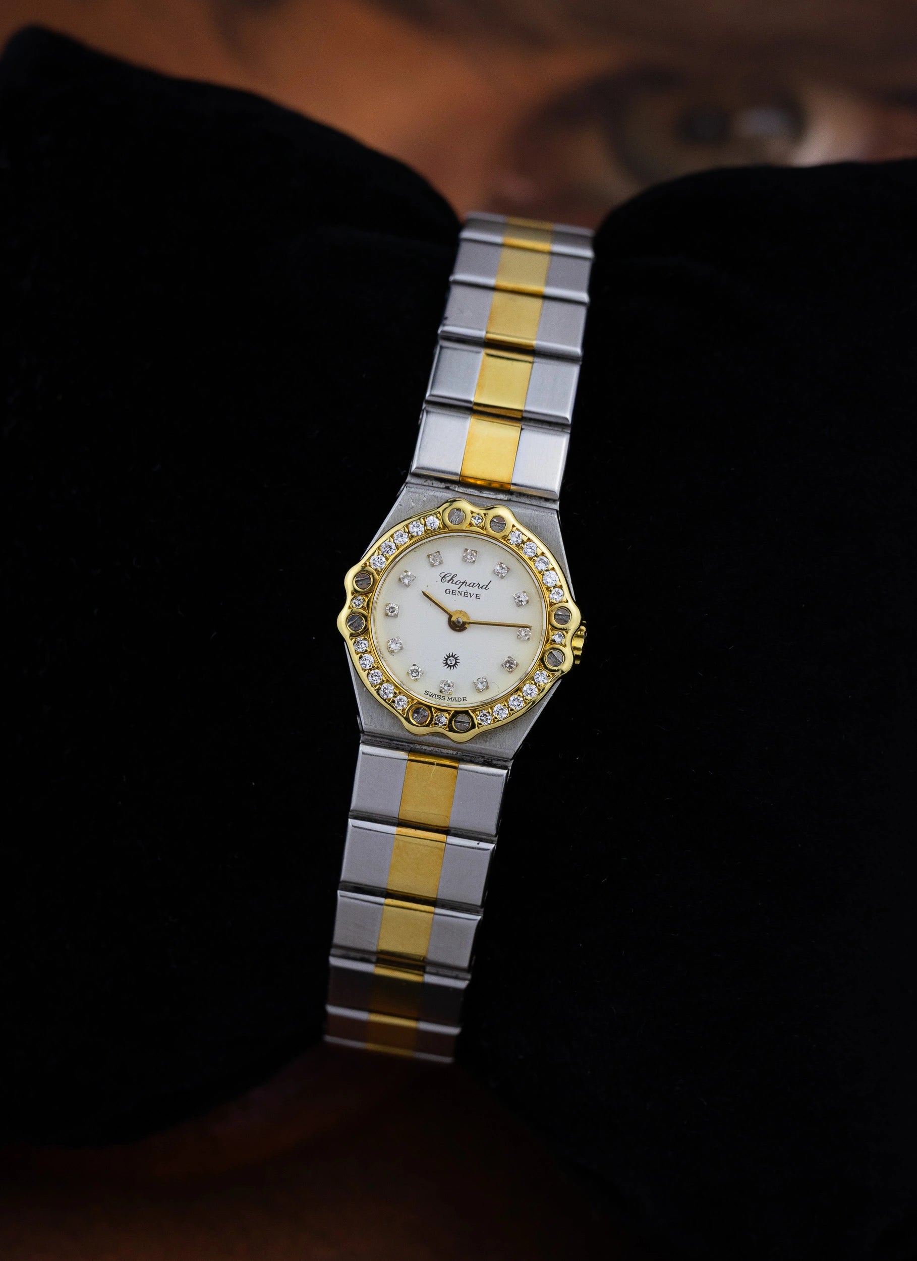 1990s Lady Chopard St. Moritz Bicolor Diamonds 8067