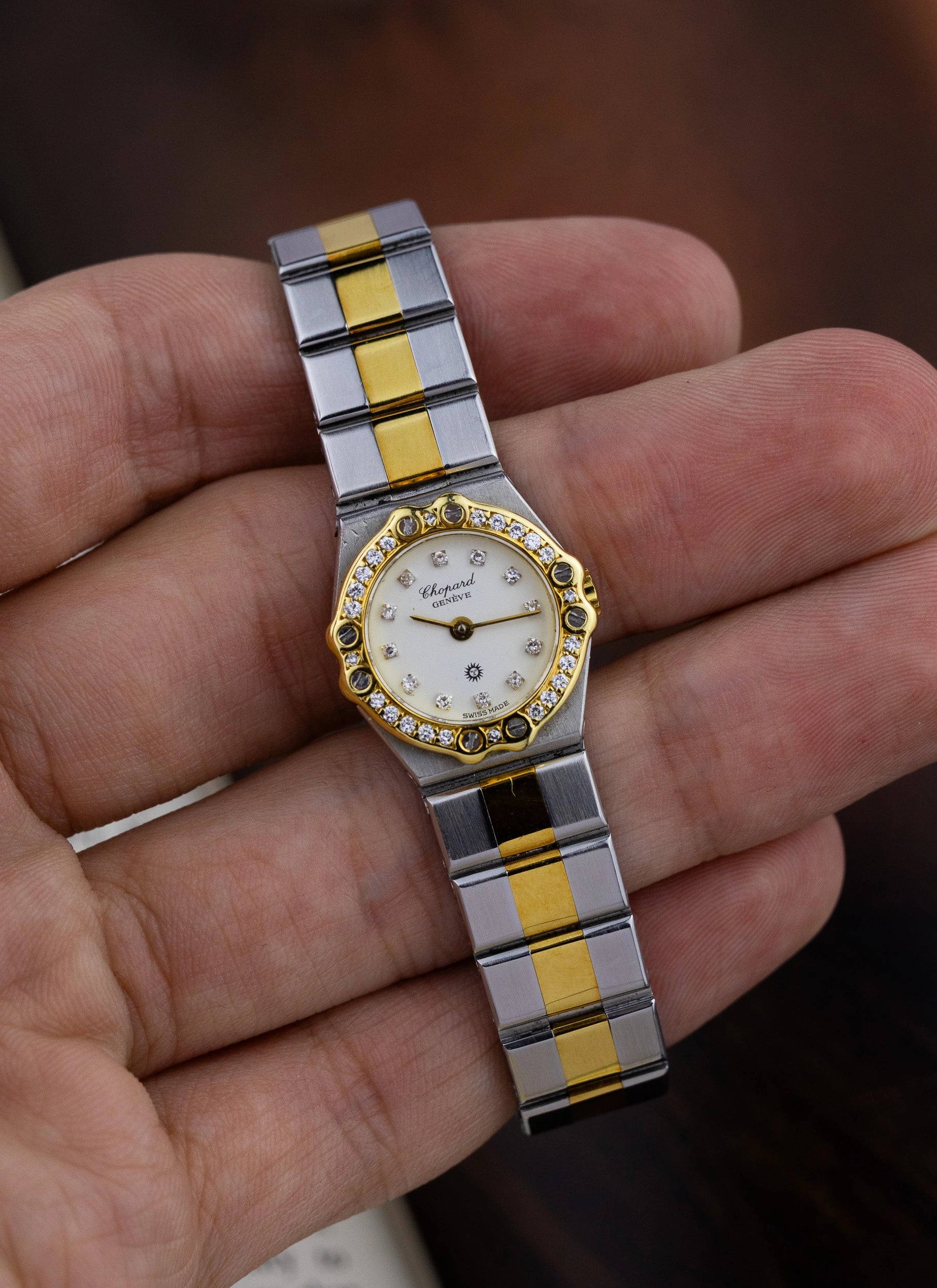 1990s Lady Chopard St. Moritz Bicolor Diamonds 8067