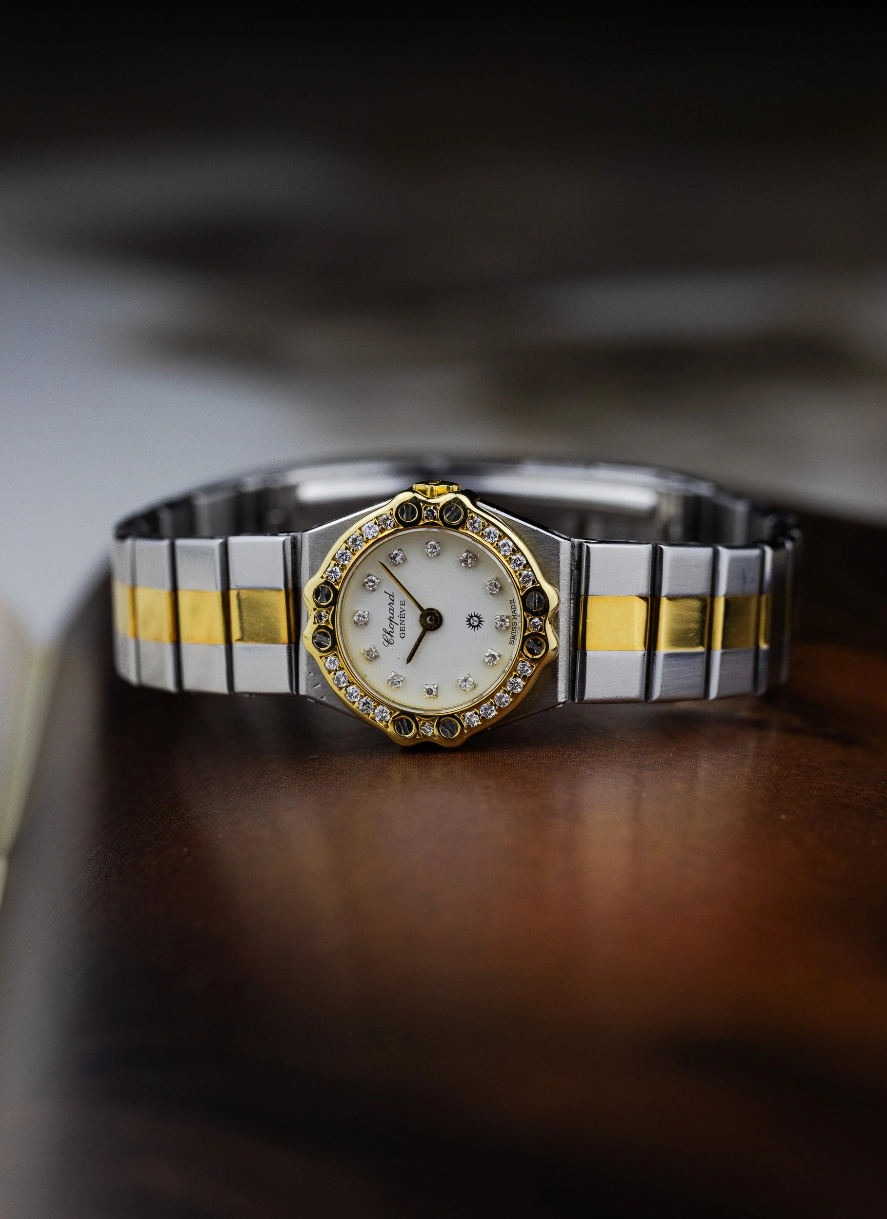 1990s Lady Chopard St. Moritz Bicolor Diamonds 8067