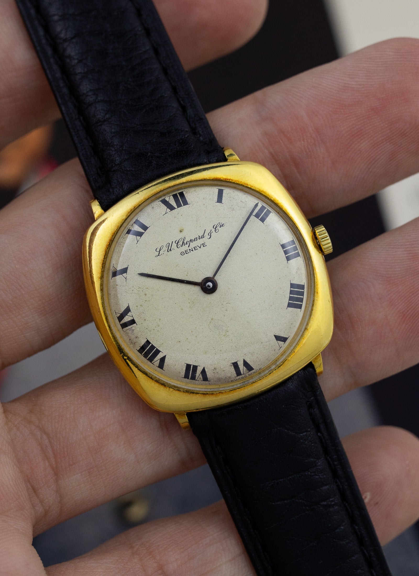 1960s 18K L.U. Chopard & Cie Cushion Case 2007 Serviced