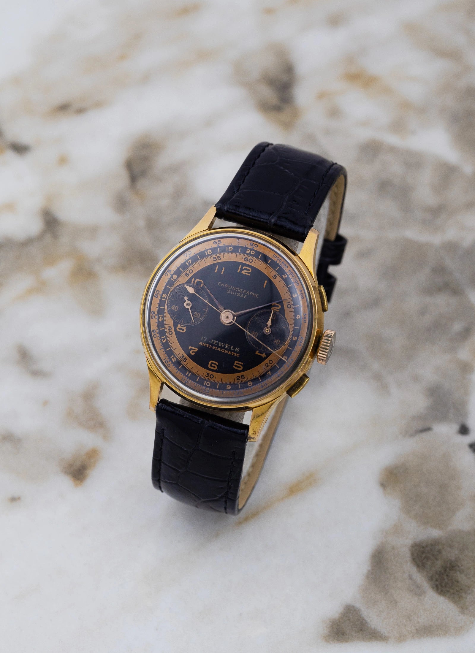 1960s 18K Rose Gold Chronographe Suisse