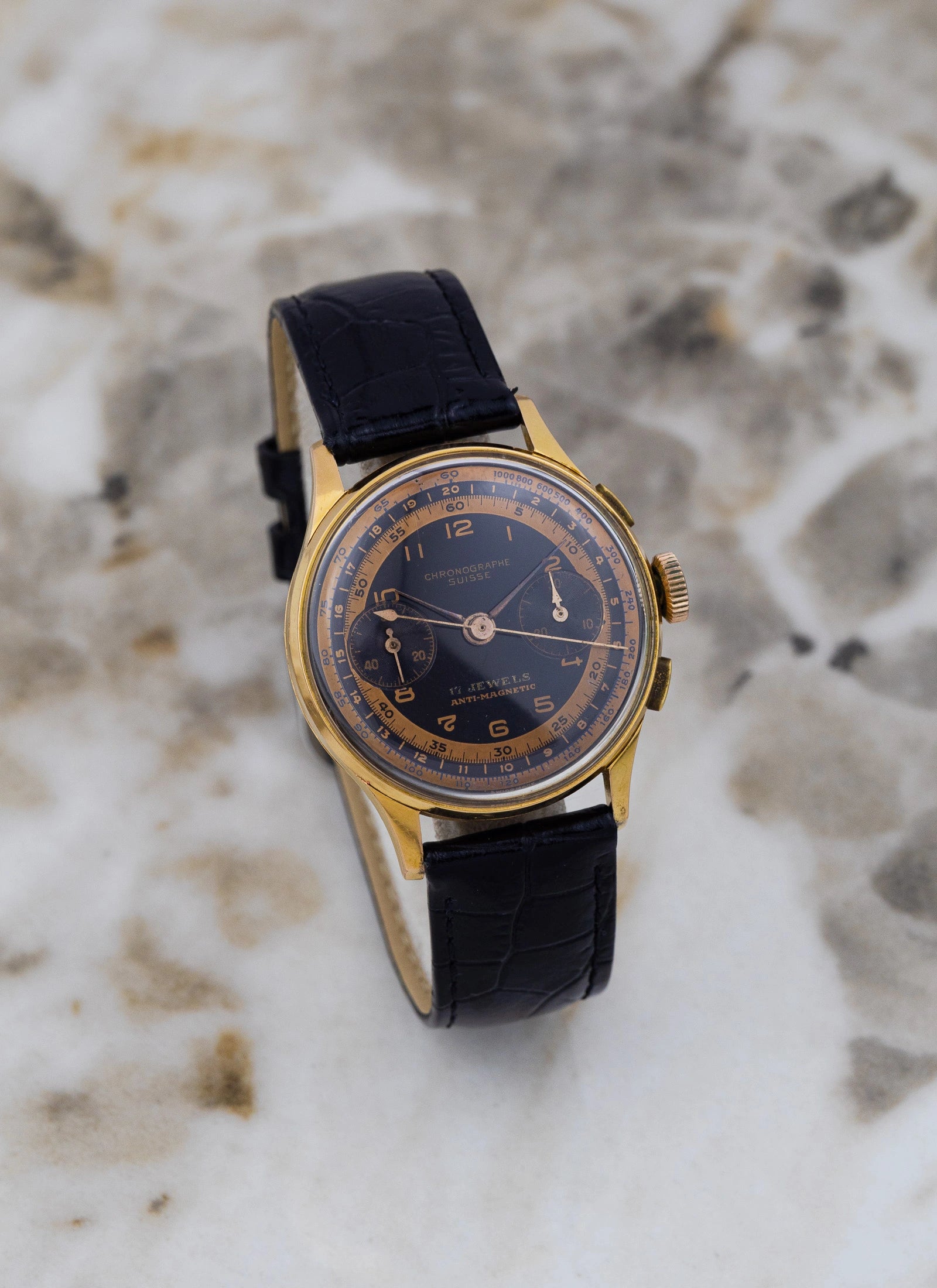 1960s 18K Rose Gold Chronographe Suisse