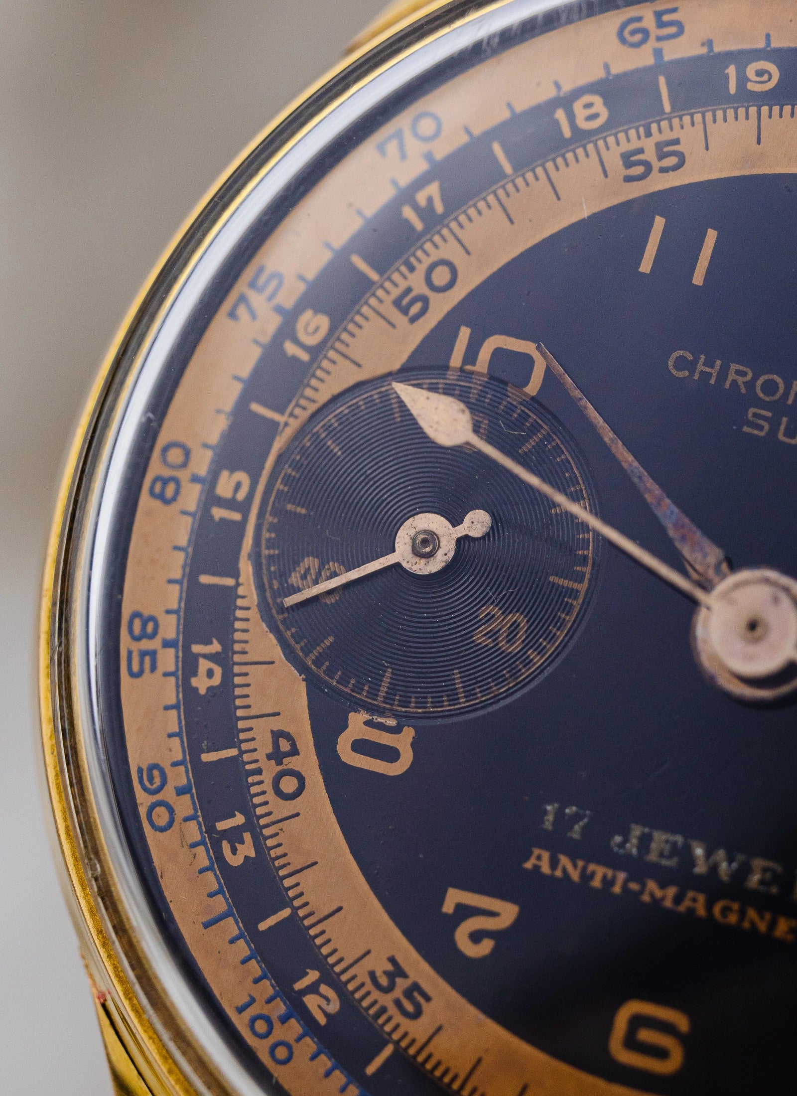 1960s 18K Rose Gold Chronographe Suisse