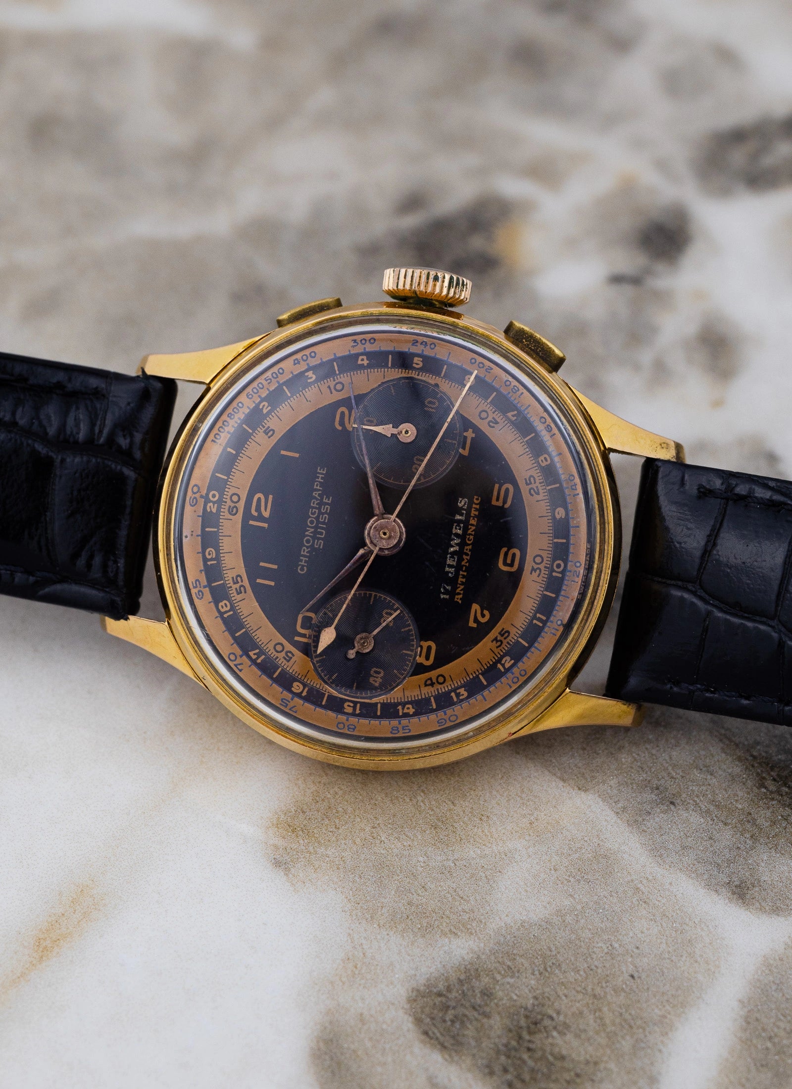 1960s 18K Rose Gold Chronographe Suisse