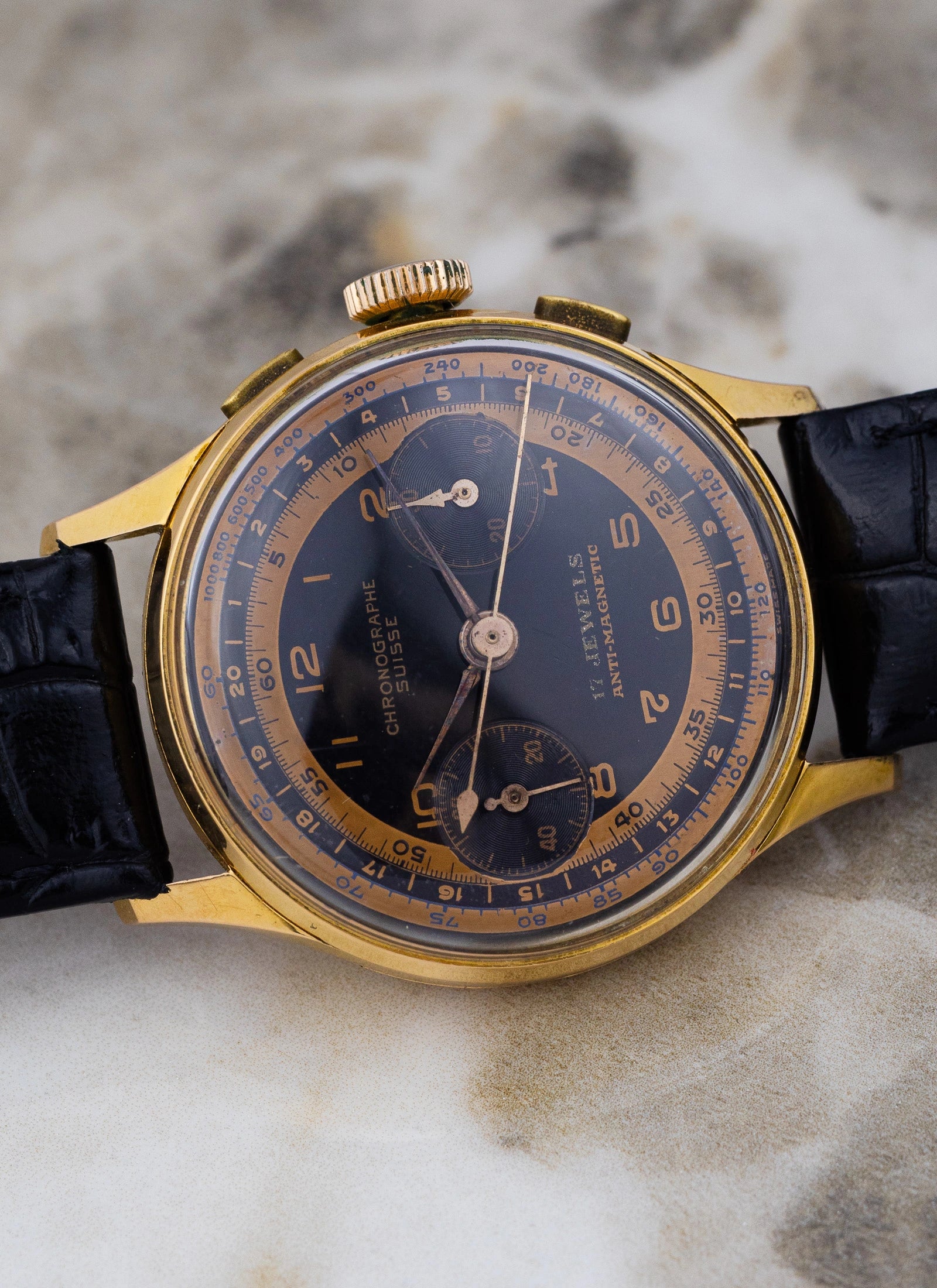 1960s 18K Rose Gold Chronographe Suisse