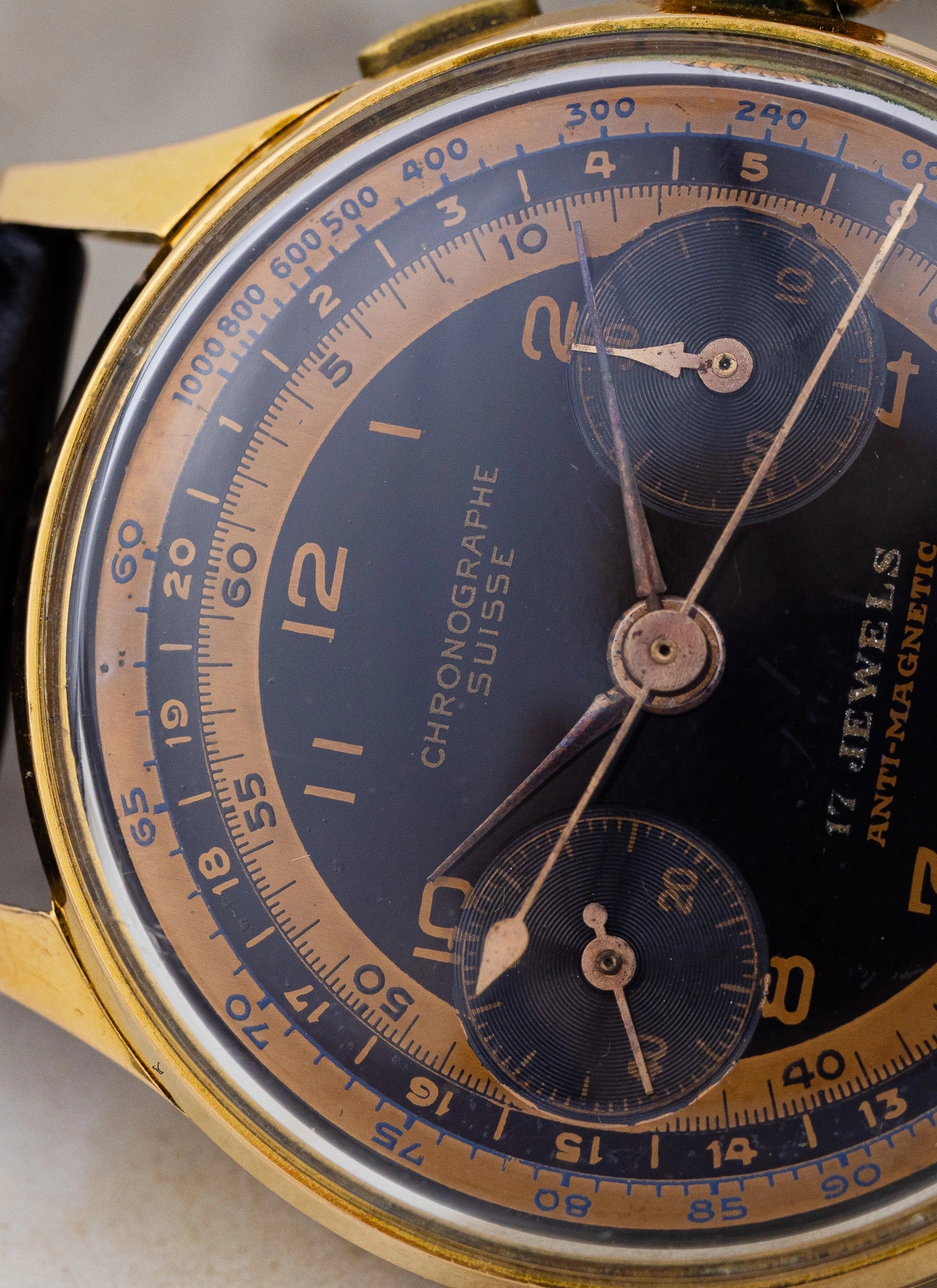 1960s 18K Rose Gold Chronographe Suisse