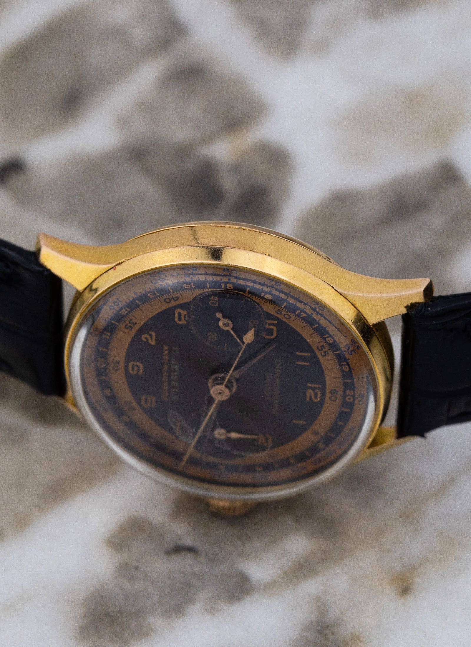 1960s 18K Rose Gold Chronographe Suisse