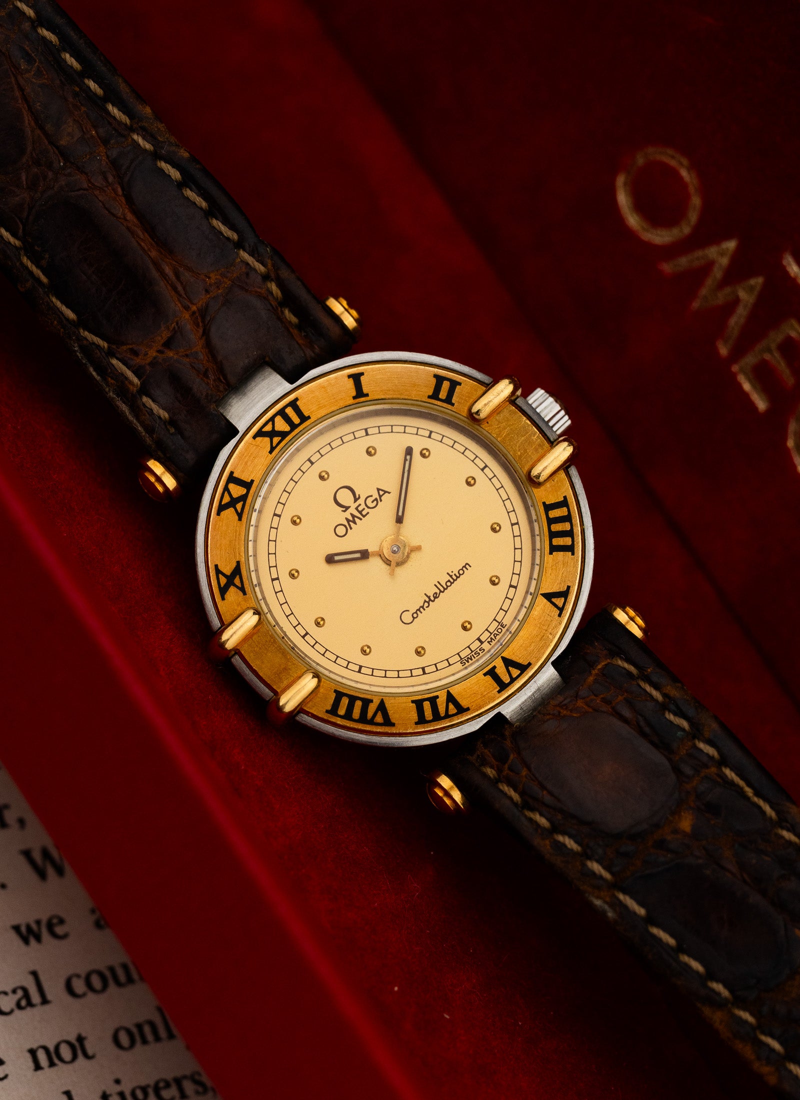 1989 Lady Omega Constellation Manhattan Bicolor 595.1080 cal. 1455 Box
