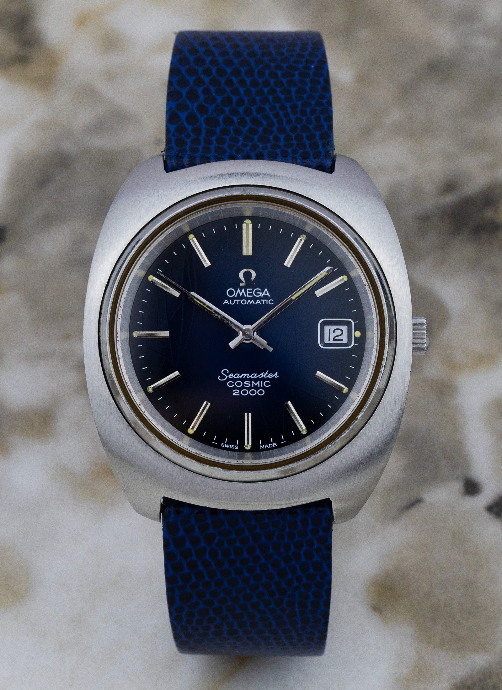 1970s Omega Seamaster Cosmic 2000 Navy Dial 166.132 cal. 1012 Serviced