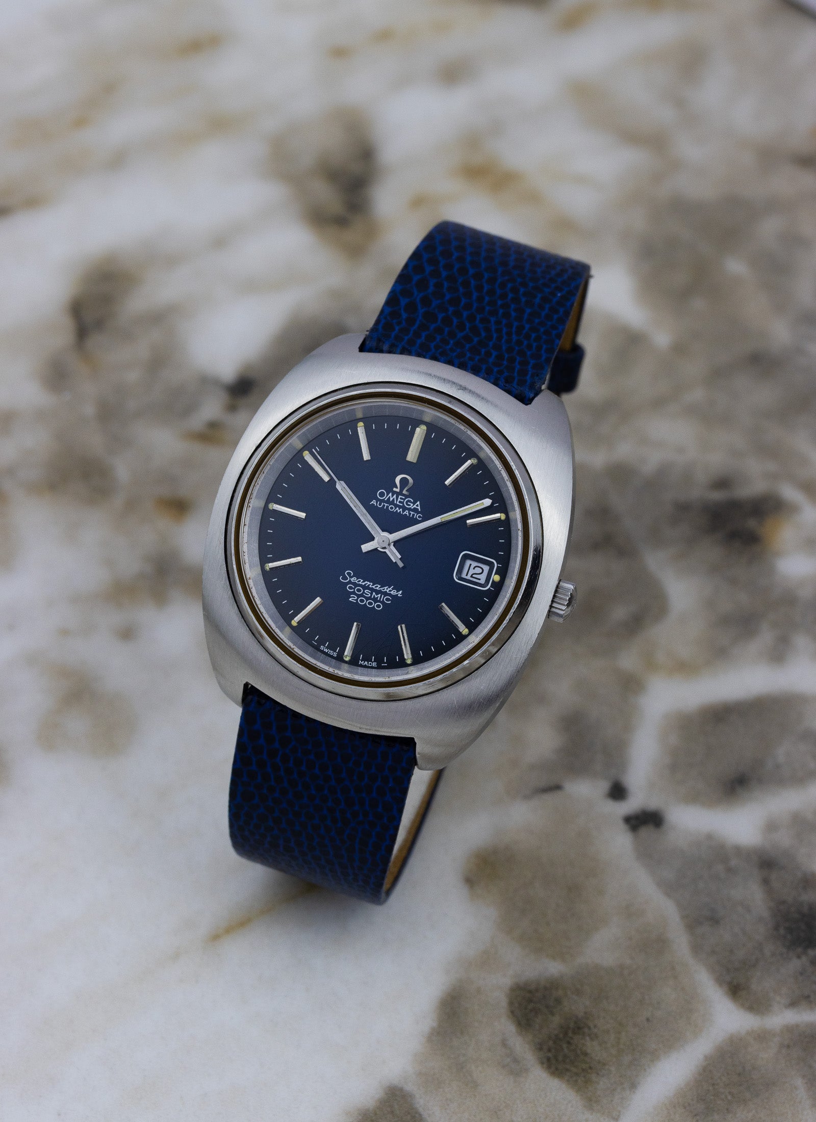 1970s Omega Seamaster Cosmic 2000 Navy Dial 166.132 cal. 1012 Serviced