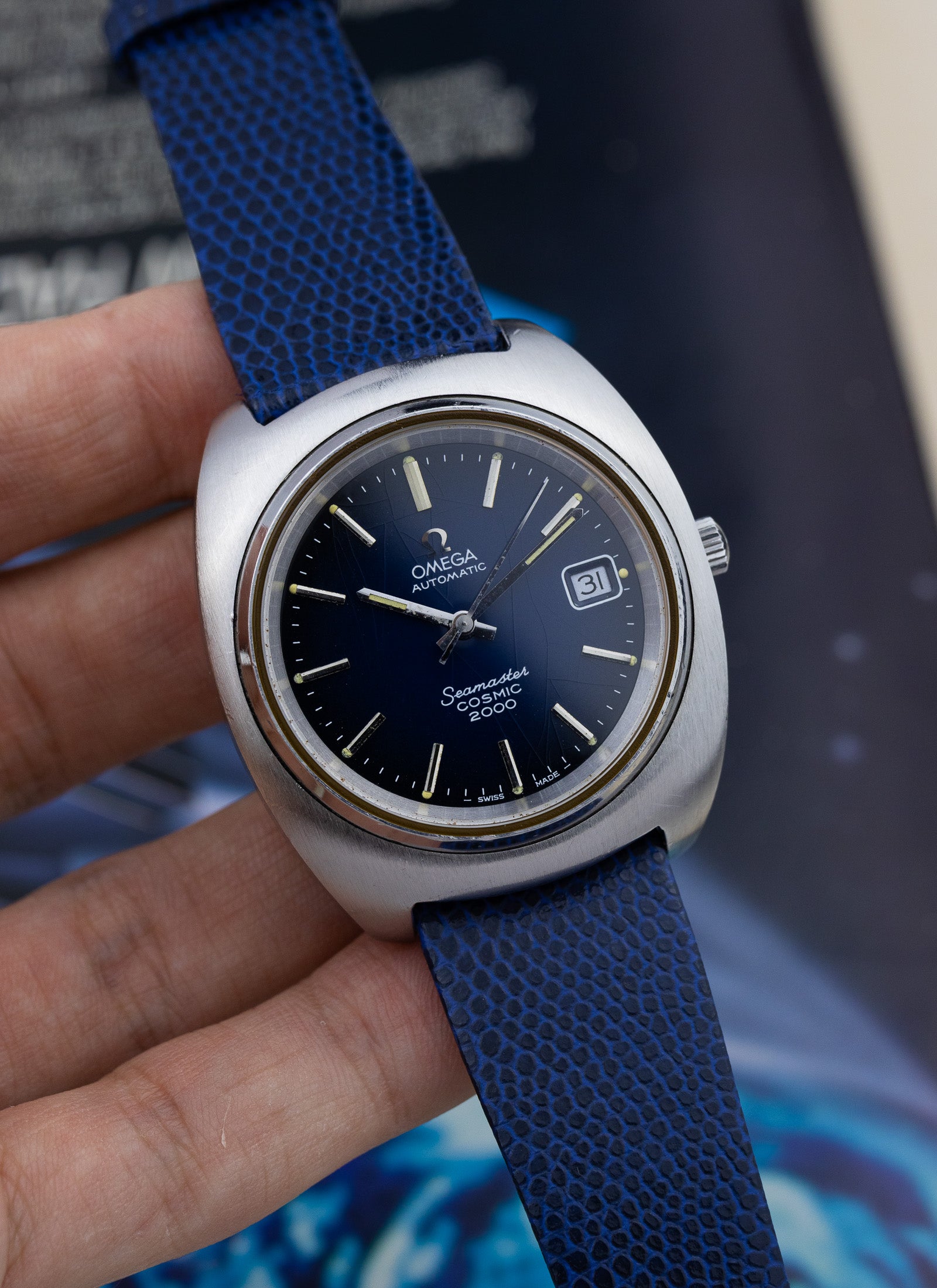 1970s Omega Seamaster Cosmic 2000 Navy Dial 166.132 cal. 1012 Serviced