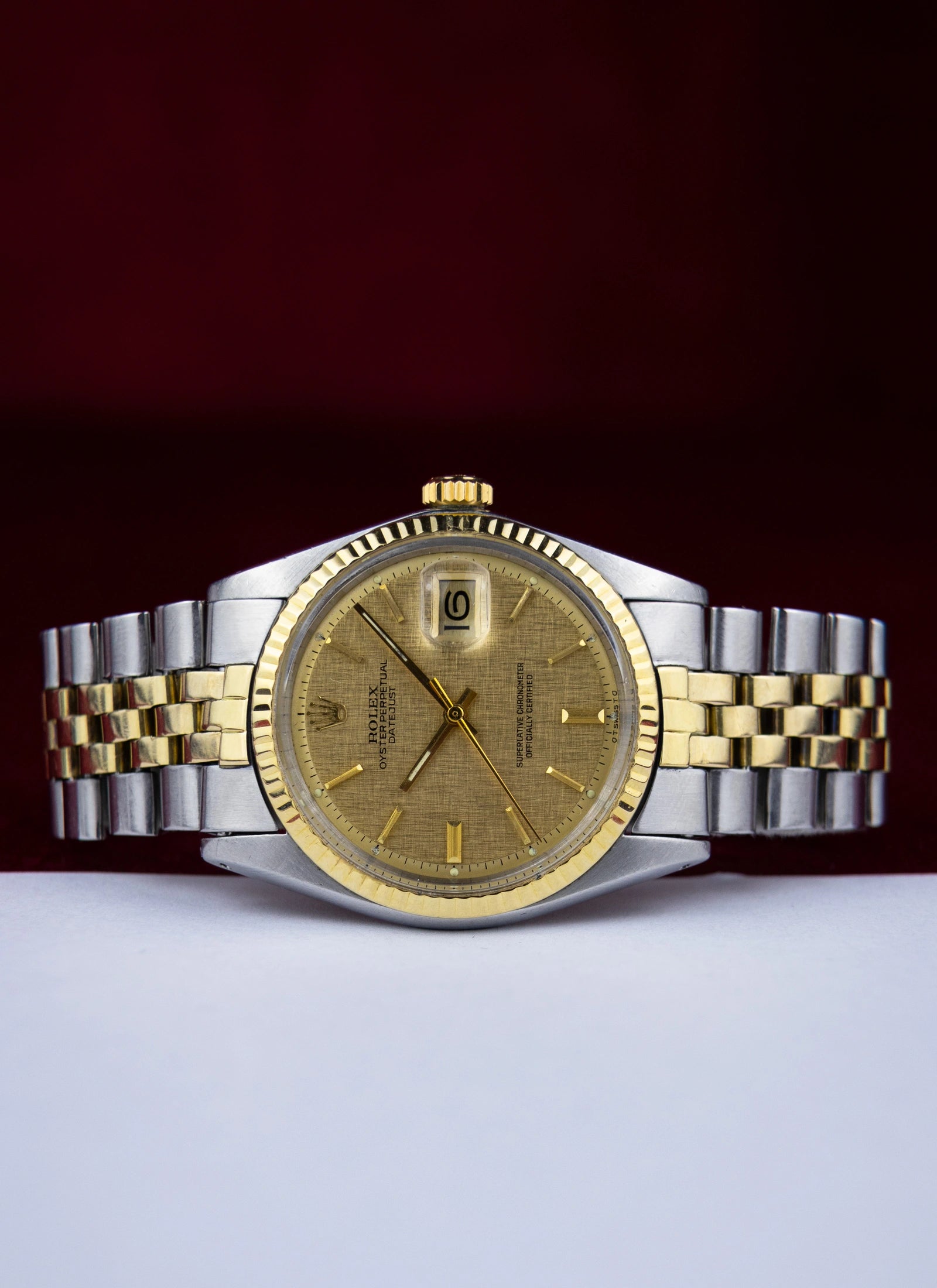 1973 Rolex Datejust 1601 Bicolor Linen Sigma Dial cal. 1570
