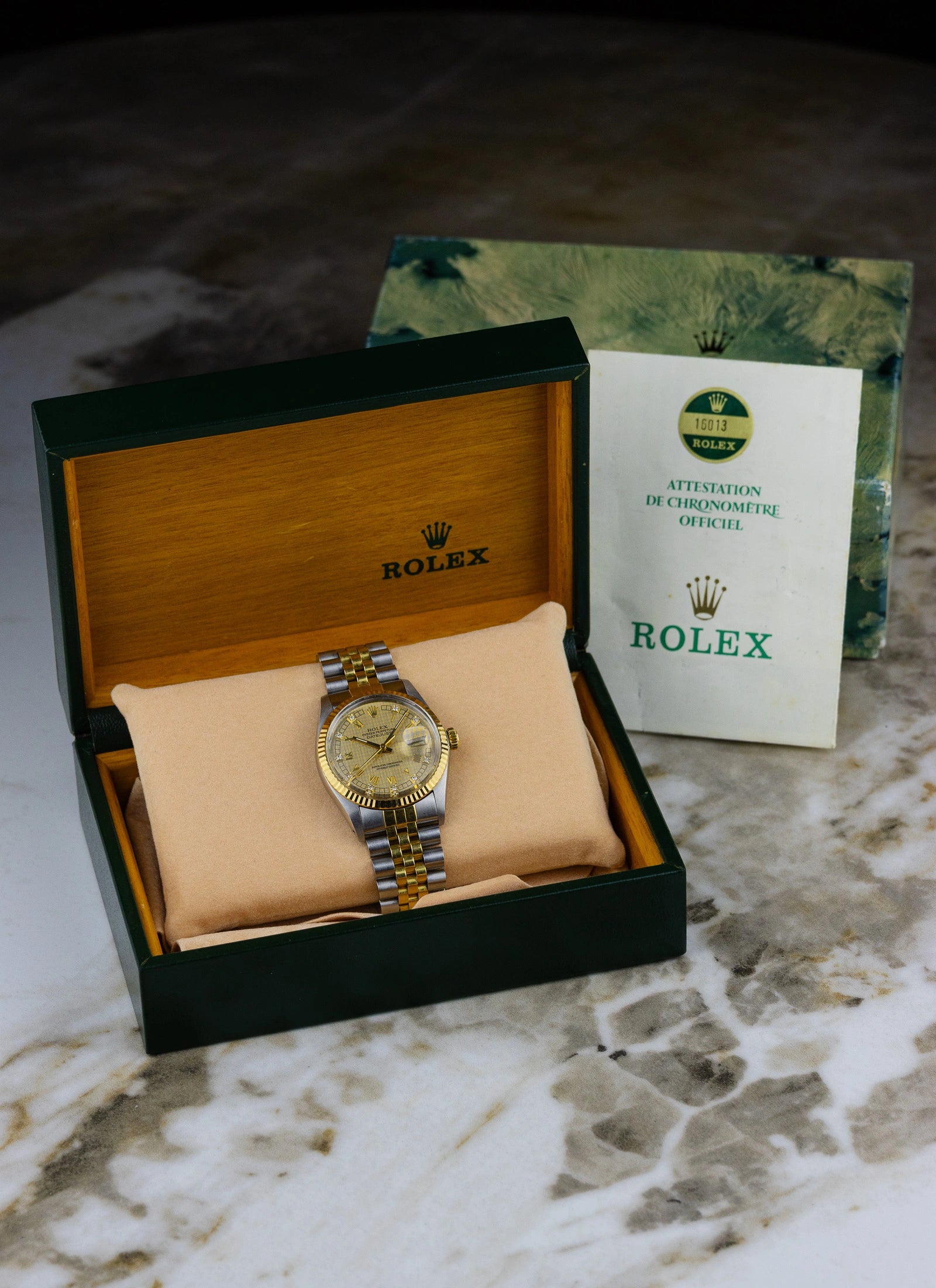 1986 Rolex Datejust 16013 Houndstooth Diamond Dial